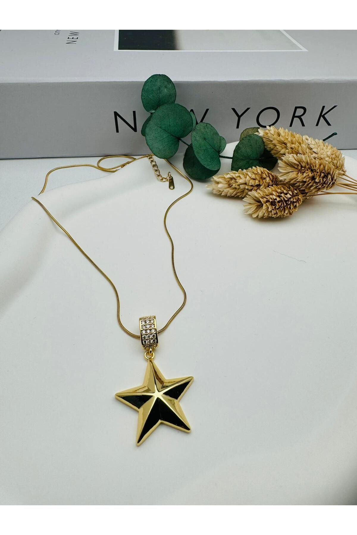 HEDİYELANDY Charmlı Çelik Kolye (Gold) 0106310