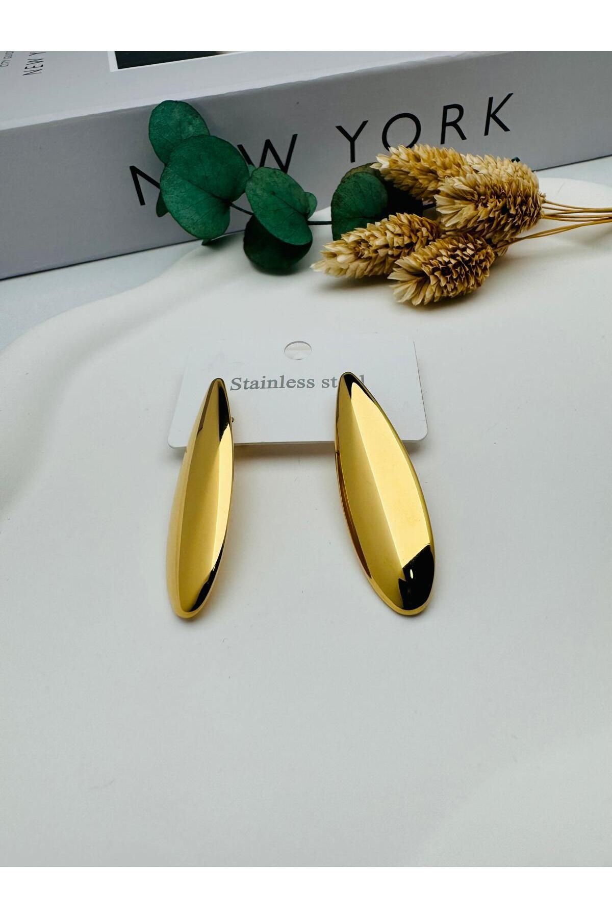 nerede bulurum Favori Model Çelik Küpe (Gold) Kp473