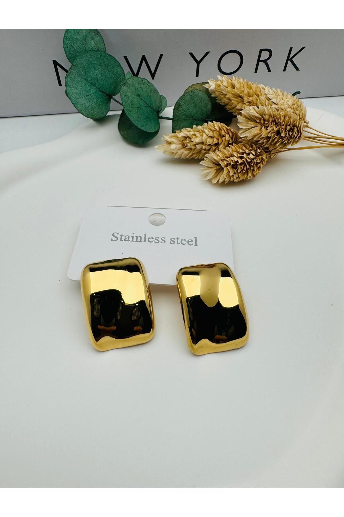 GLY ÇLKBİJUTERİ Favori Model Çelik Küpe (Gold) Kp483