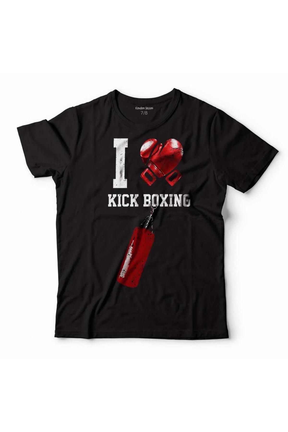 Kendim Seçtim I Love Kick Boxing Mănuși De Box Tricou Pentru Copii Masculin - 5-6 ani