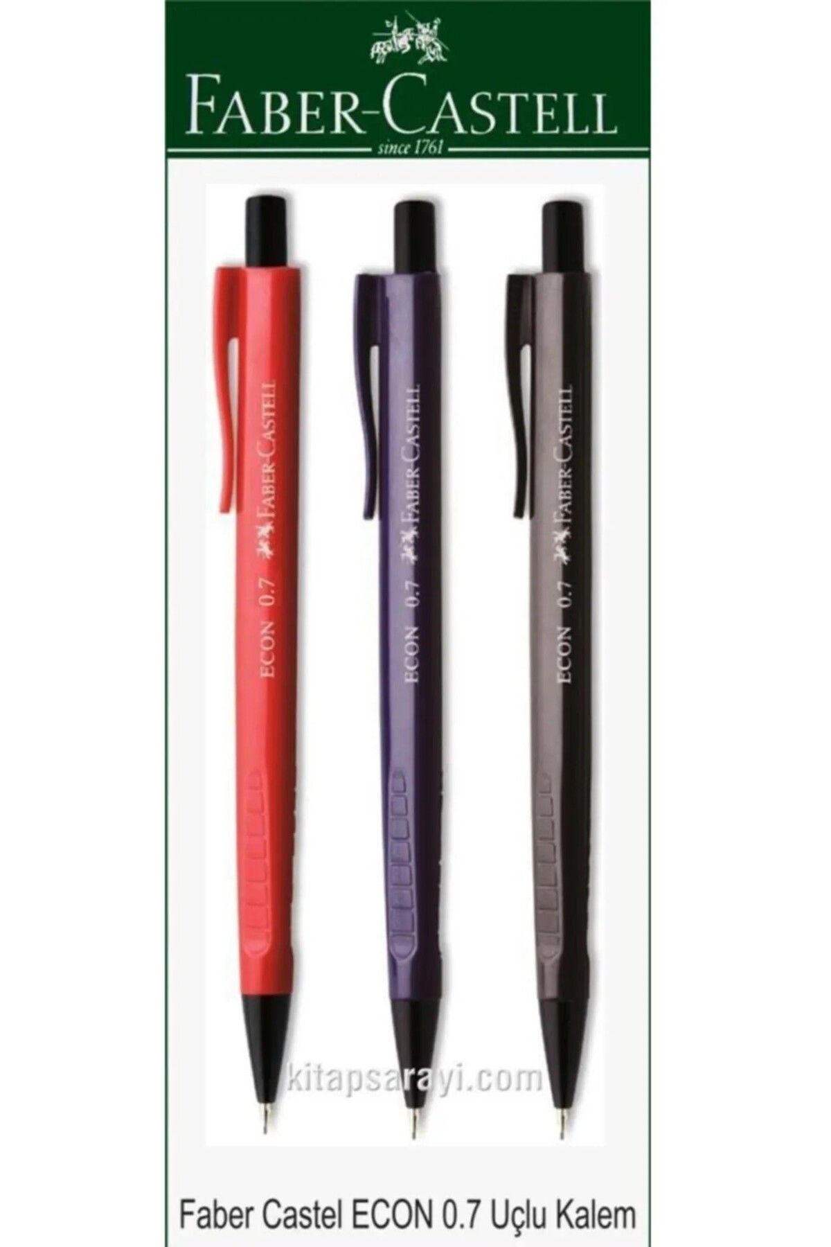 Faber Castell ECON 0.7 mm  3 RENK SET (ORJİNAL  ÜRÜN]