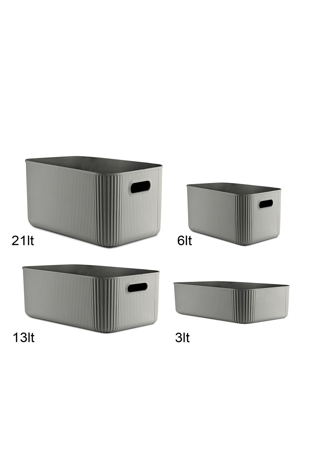 HOMİNG-Homing Gray Multi-Purpose Organizer Set of 4 21Lt-13Lt-6Lt-3Lt 3