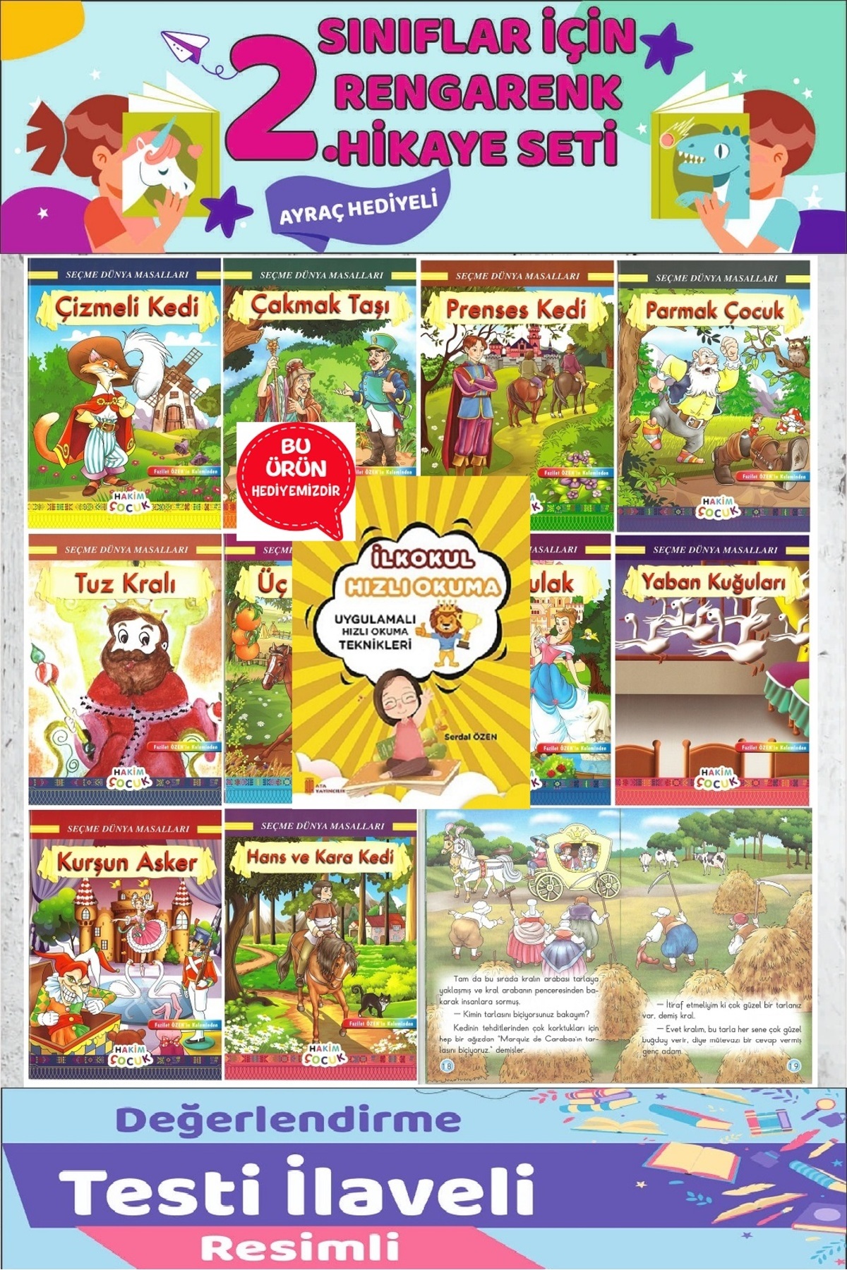 Hakim Yayınları 2.Sınıf Seçme Dünya Masalları Seti-32 Sayfa (Hızlı Okuma Kitabı Hediyeli)