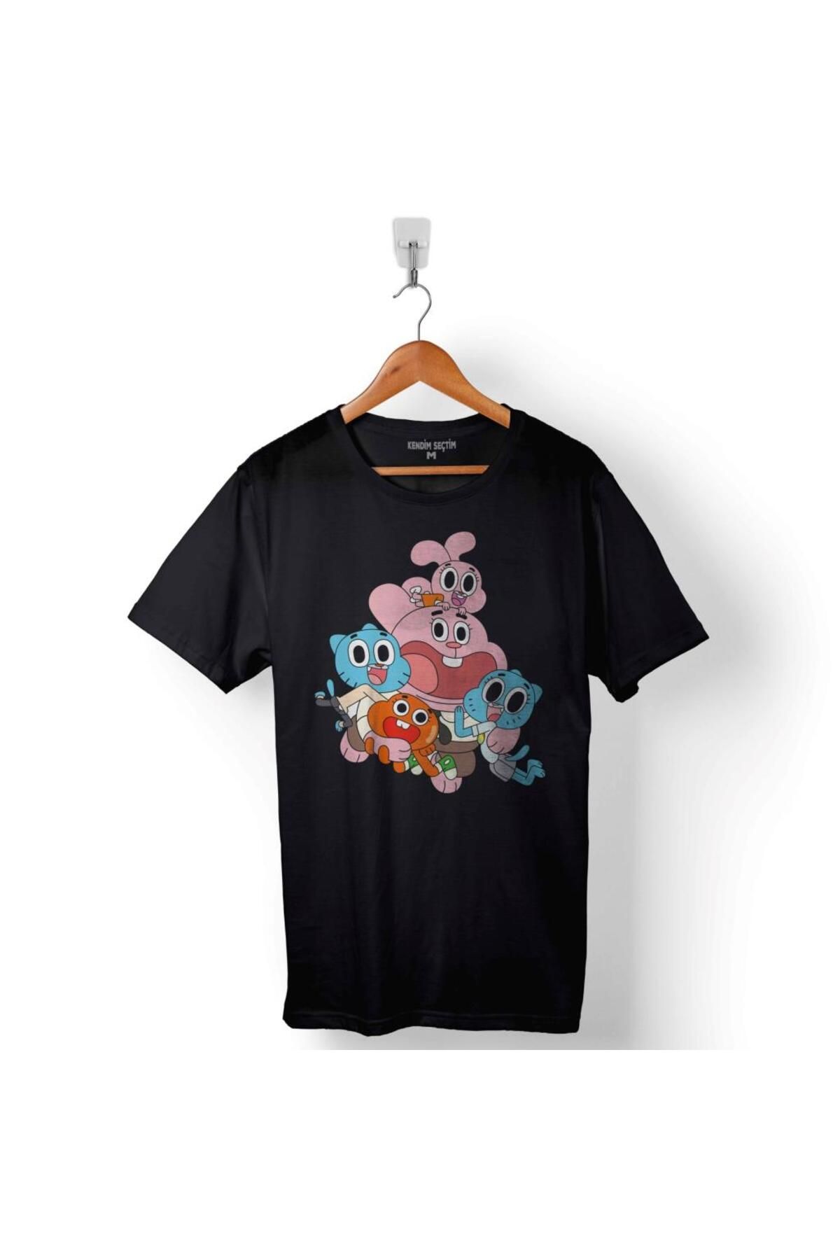 Kendim Seçtim-Men's Black The Amazing World Of Gumball T-Shirt 1