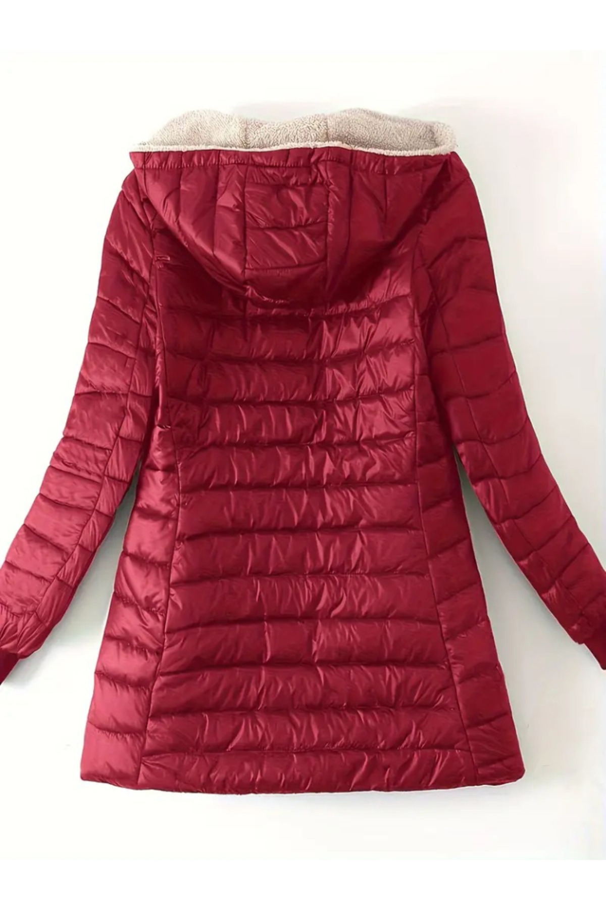 Butik-Gelirr Women's Long Sleeve Hooded Pocket Detailed Zippered Medium Length Coat 4