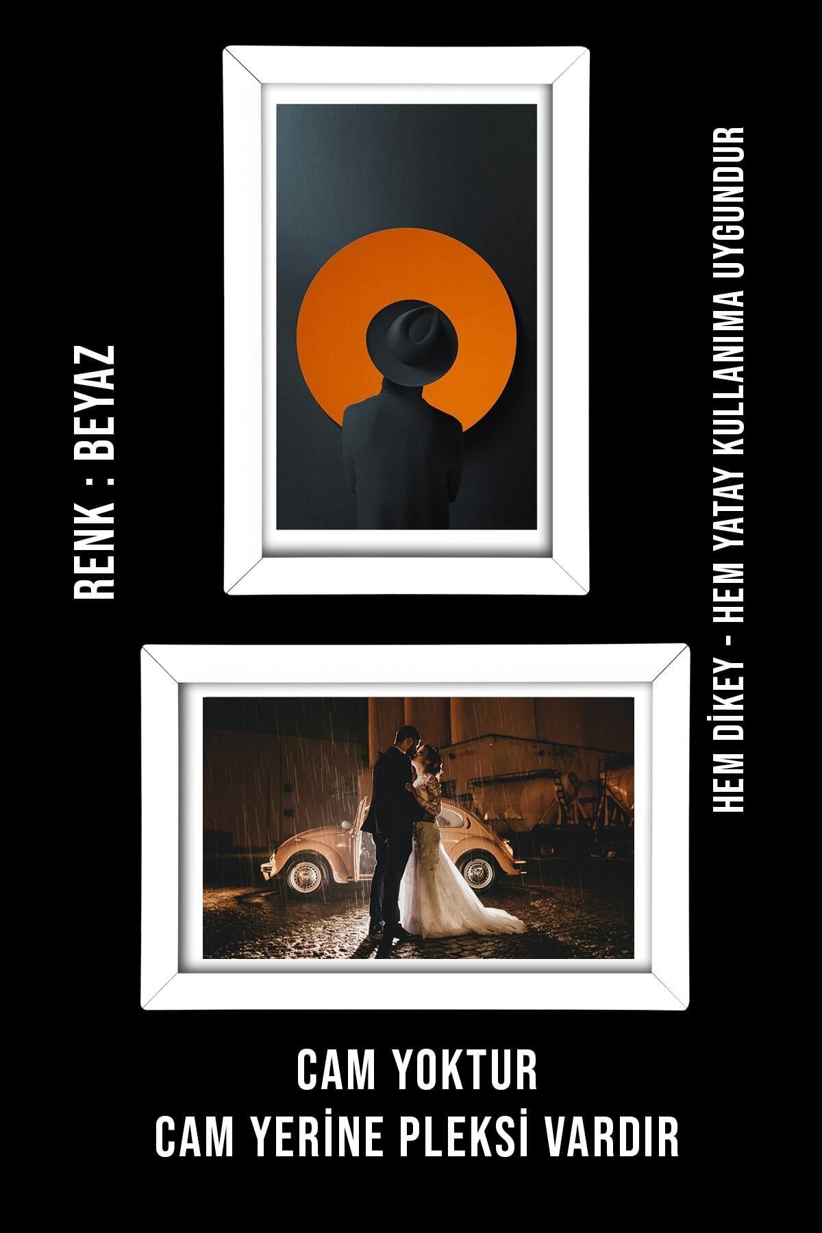 bymat-3 Pieces 15X21 Frame - White Frame - Mdf A5 Frame - Multiple Photo Frame 6