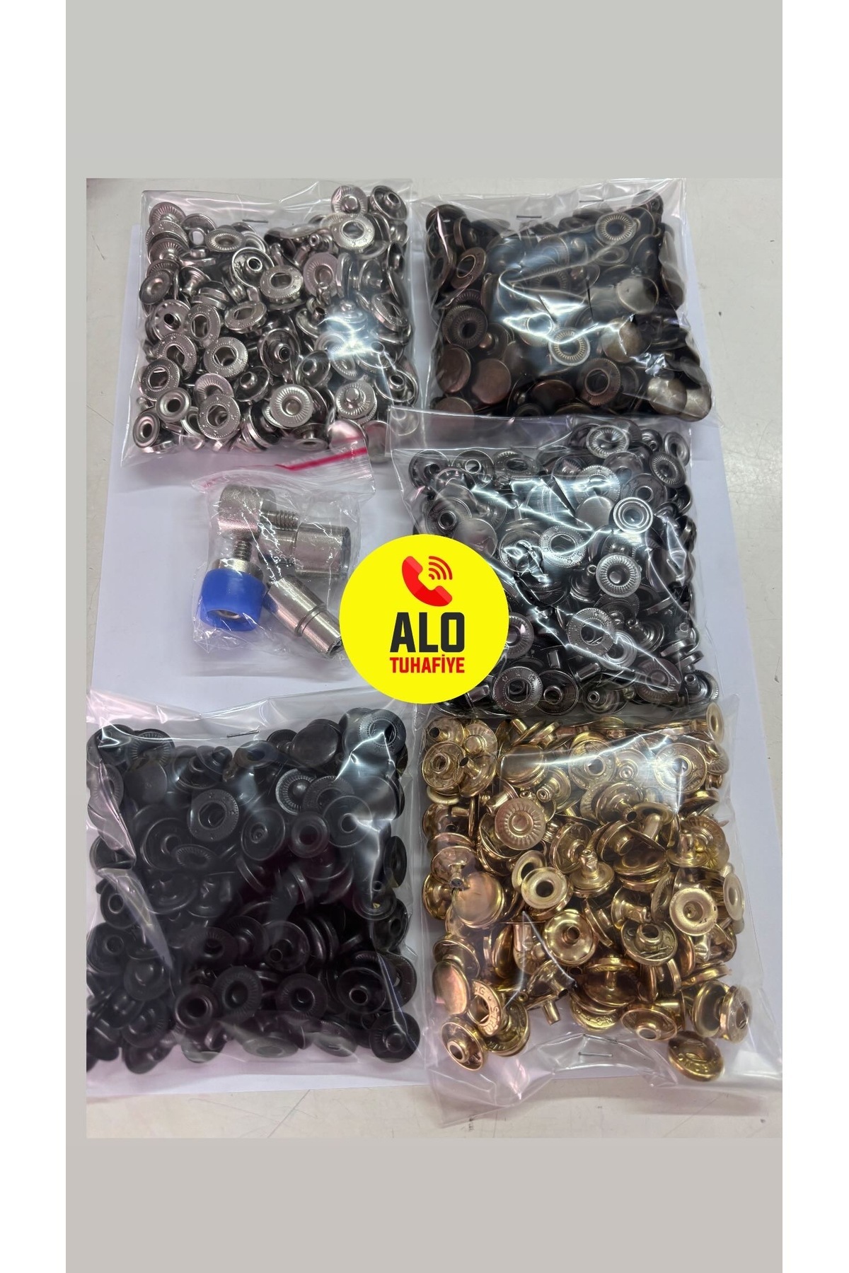 ALOTUHAFİYE 12.5mm(54) Kapaklı Çıt Çıt Takım 50’şer Adet 5 Renk Ve Aparatı