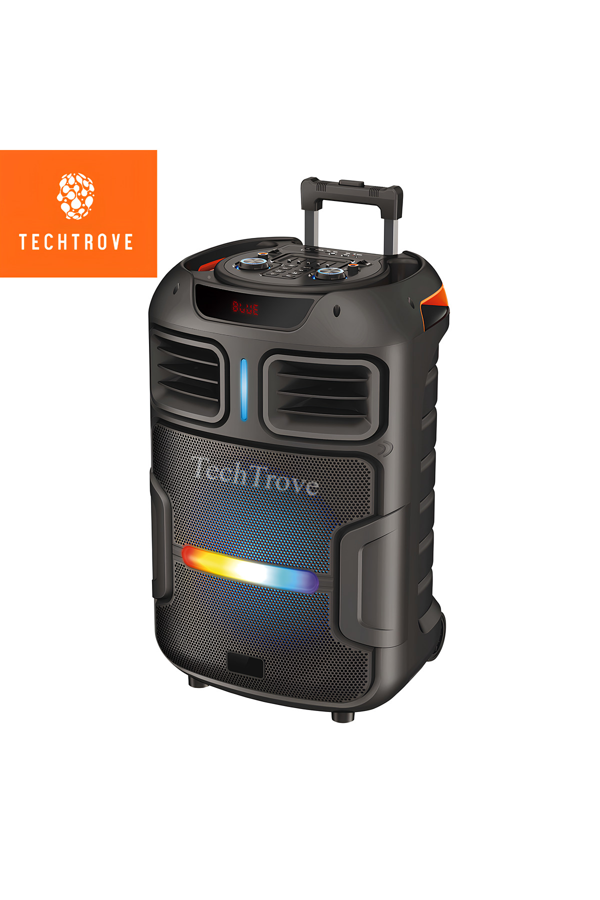 TechTrove Dijital LED Göstergeli Radyolu Mikrofonlu RGB TWS 15 inç ...