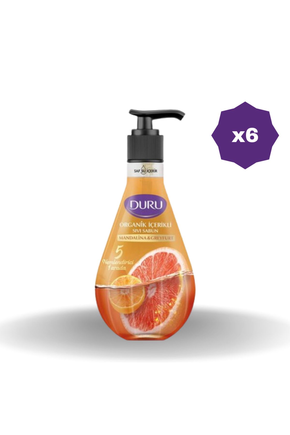 Duru SIVI SABUN MANDALİNA VE GREYFURT 500 ML - (6 ADET)