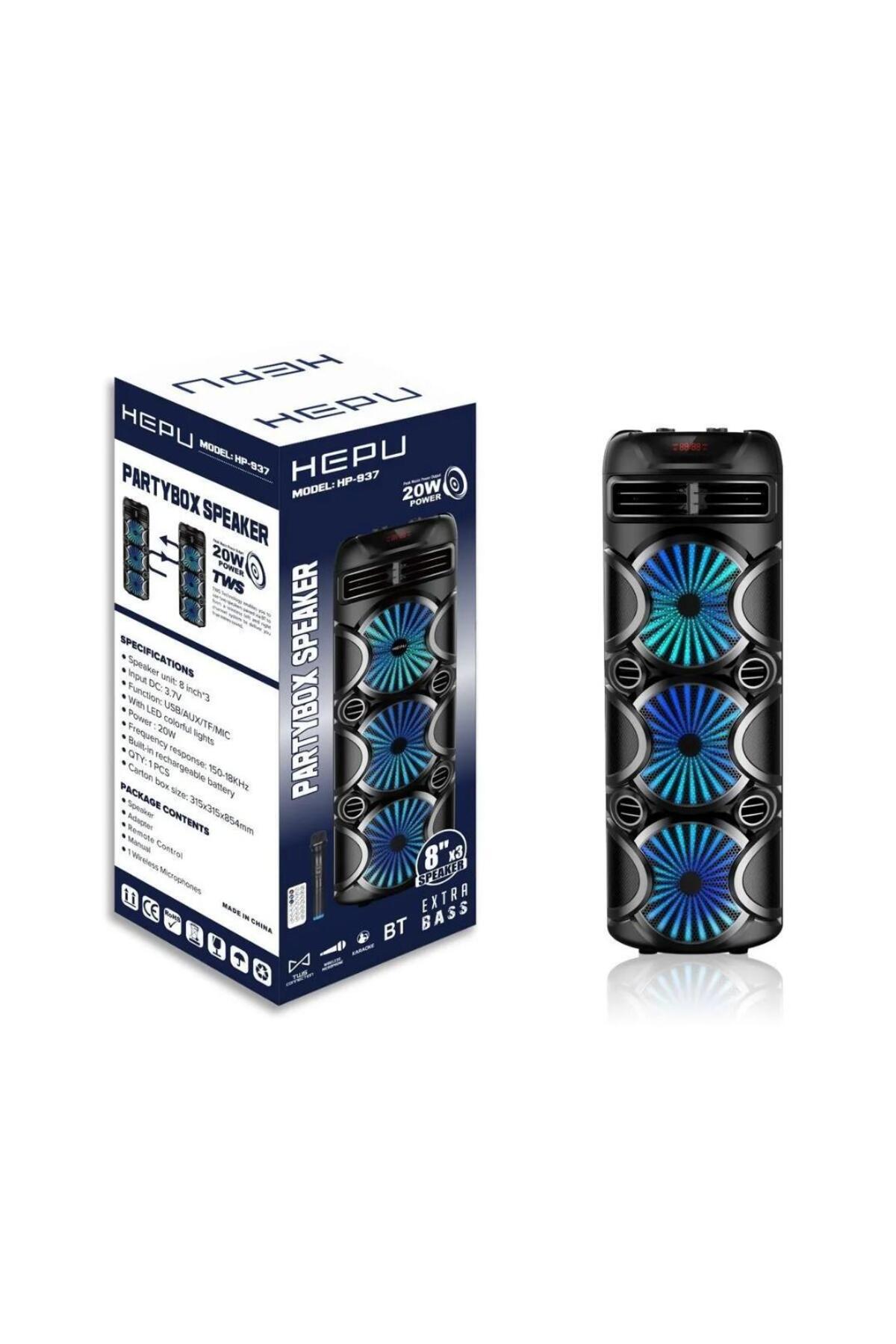 HEPU HP 937 Taşınabilir Bluetooth Hoparlör 3*8 İnc Subwoofer
