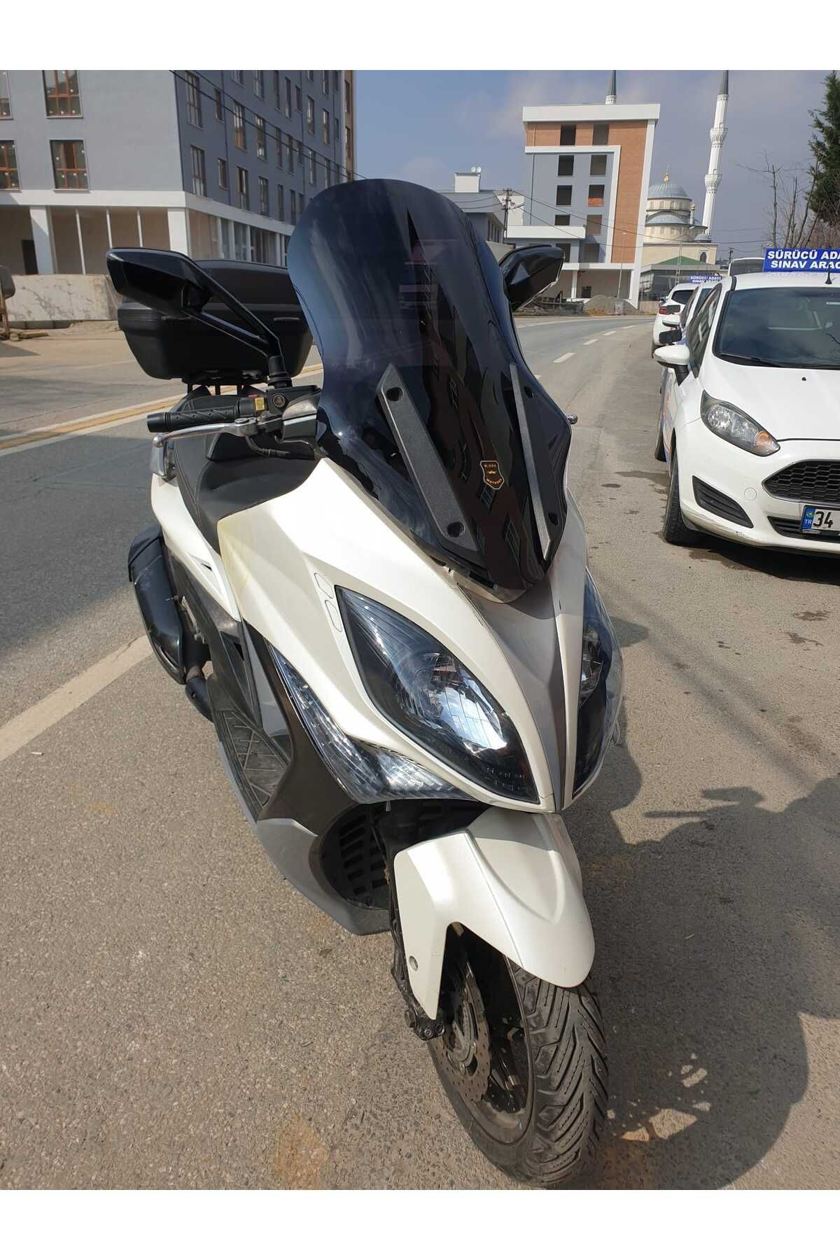 Kymco Xciting 400 İ Siperlik Ön Cam 2015 Model 72cm Siyah Renkli 4mm UZUN CAM
