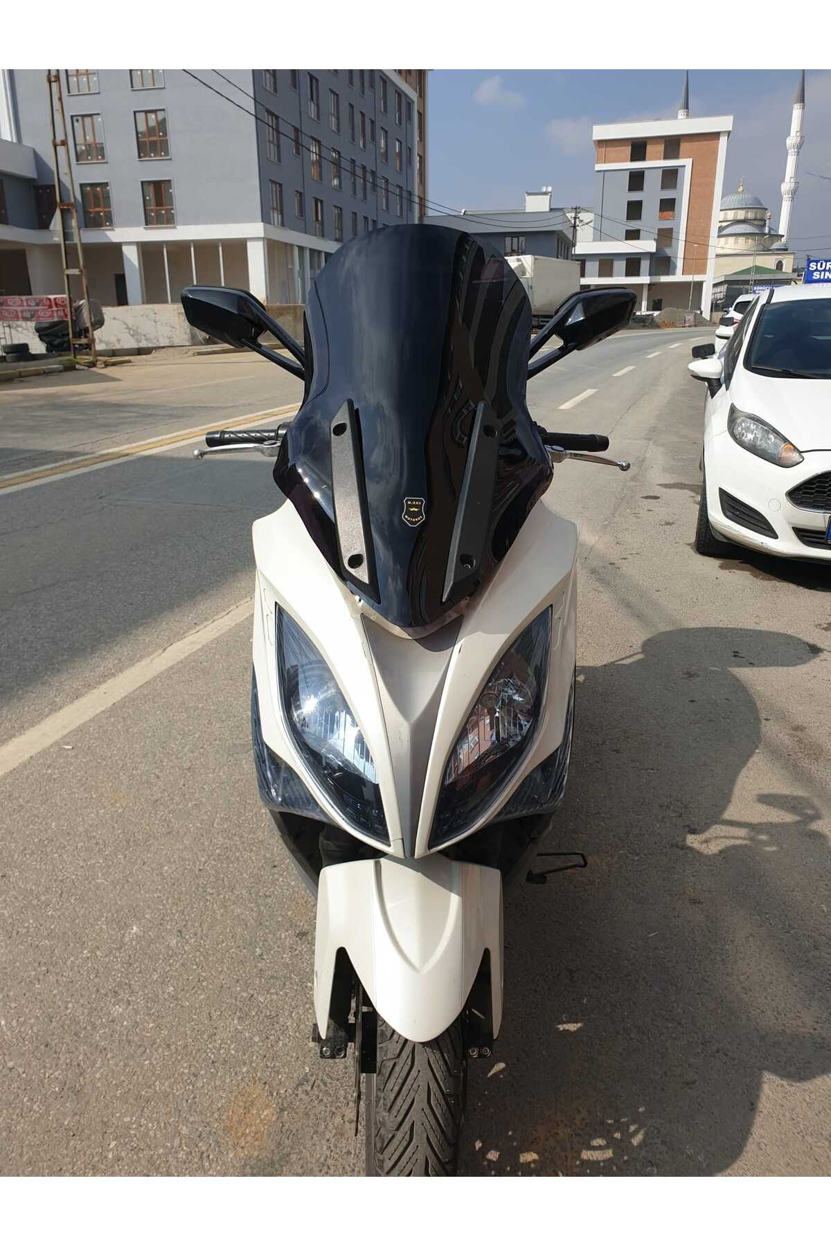 Kymco Xciting 400 İ Siperlik Ön Cam 2015 Model 72cm Siyah Renkli 4mm UZUN CAM