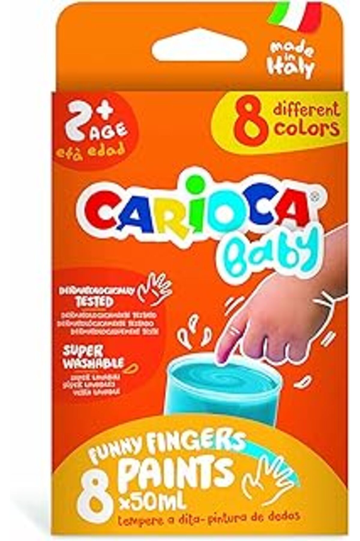 Cepahir Bebek Parmak Boyasi 8 Renk 8X50 Ml Süper Yikanabilir 2+ Yaş