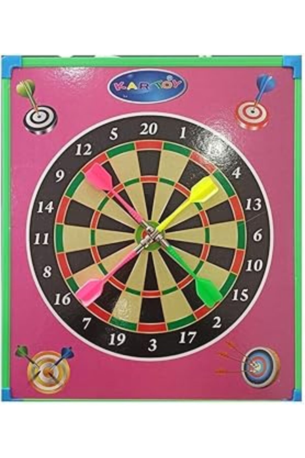 Cepahir Kartoy Dart Mıknatıslı Çift Taraflı Manyetik Dart 36X31, Çok Renkli Oyun Seti