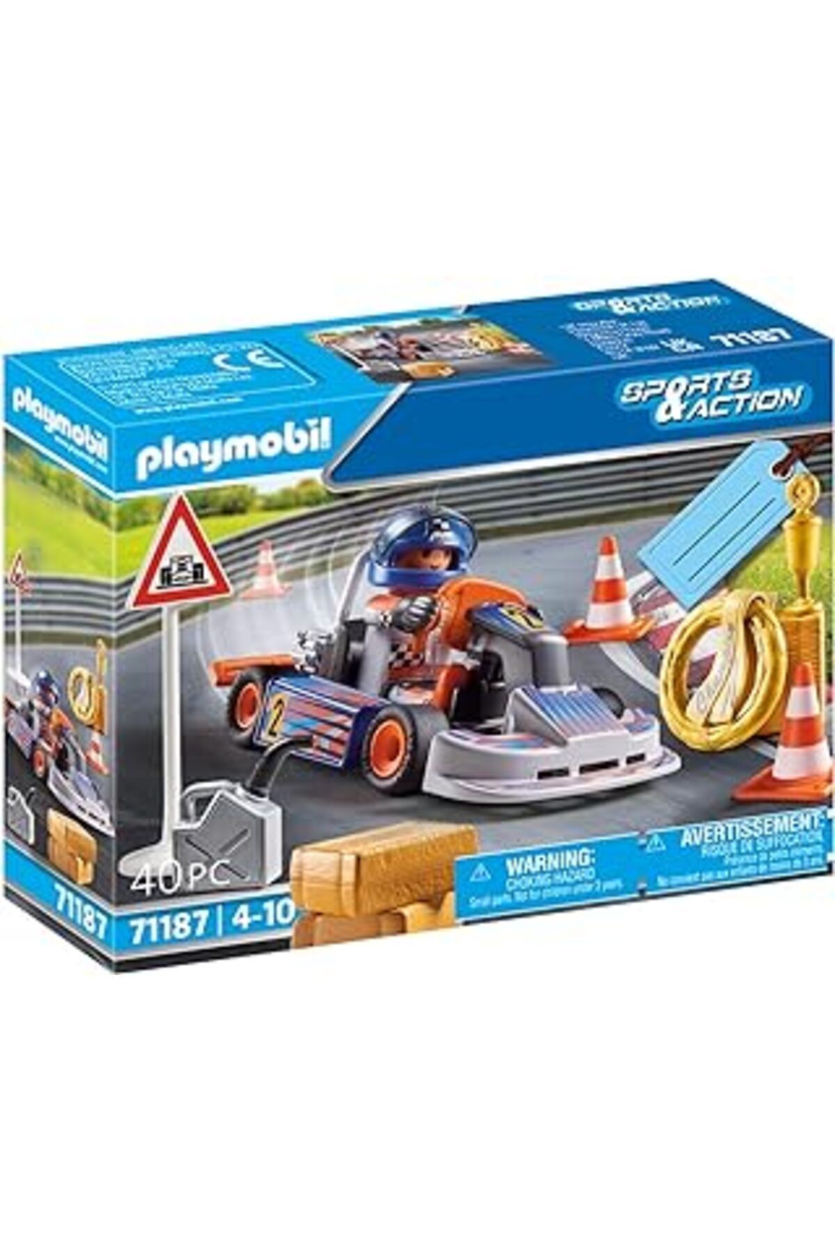 robotrend Playmobil Sports&Action 71187 Yarış Arabası, Zafer Çelengi Ve Daha Birçok Aksesuar Parçası Ile, 4 Y