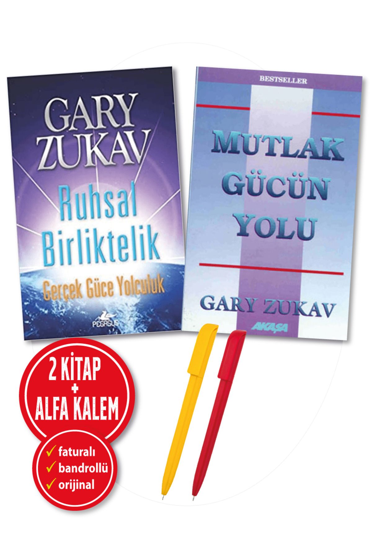 Akaşa Yayınları Alfa Kalem+Gary Zukav(Mutlak Gücün Yolu+Ruhsal Birliktelik) 2 kitap-YENİ-Bireysel Gelişim-Akaşa