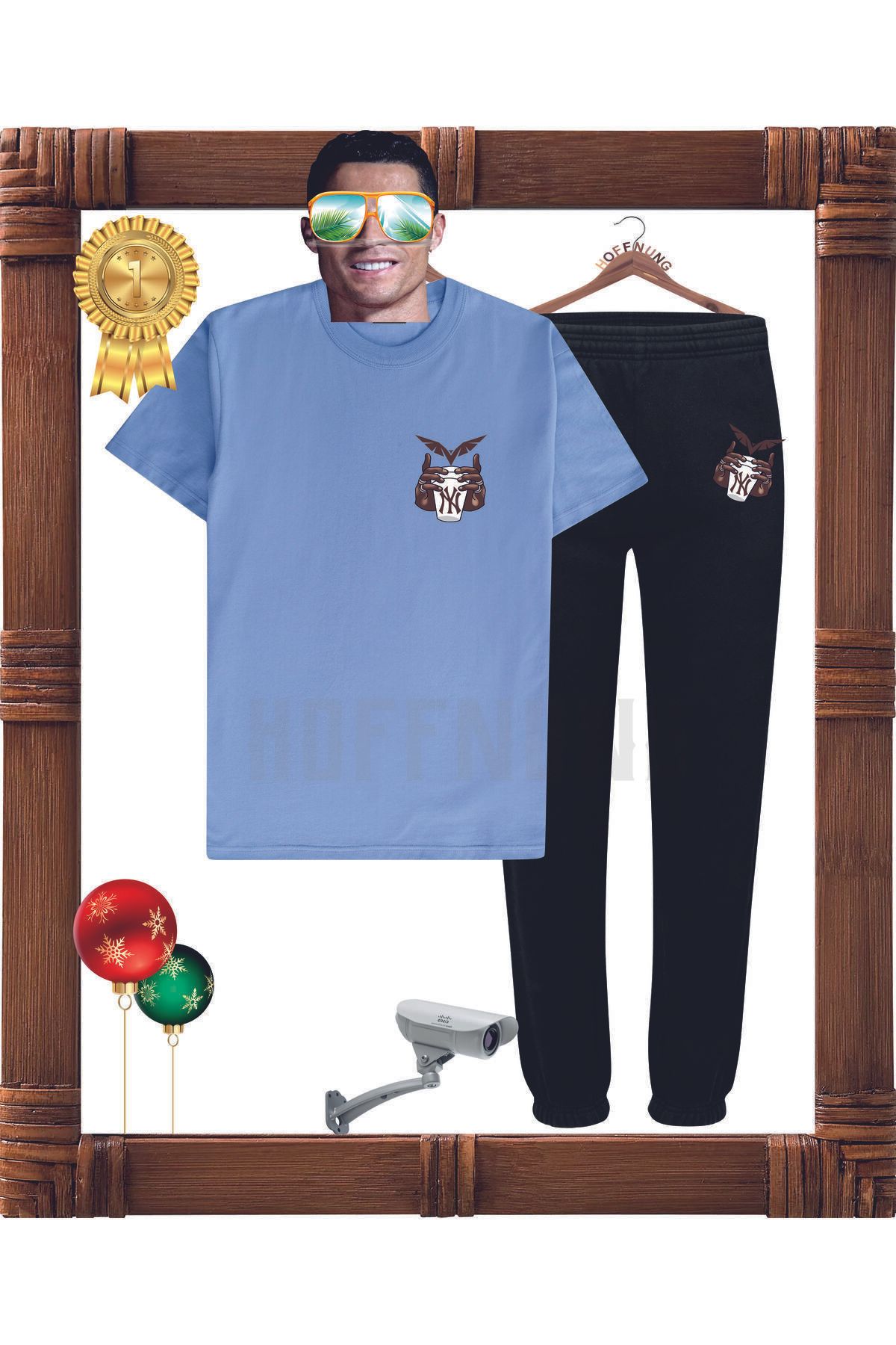 HOFFNUNG Full Pants Mavı M Y Kapüşonlu Ceket Unısex Eşofman Takımı
