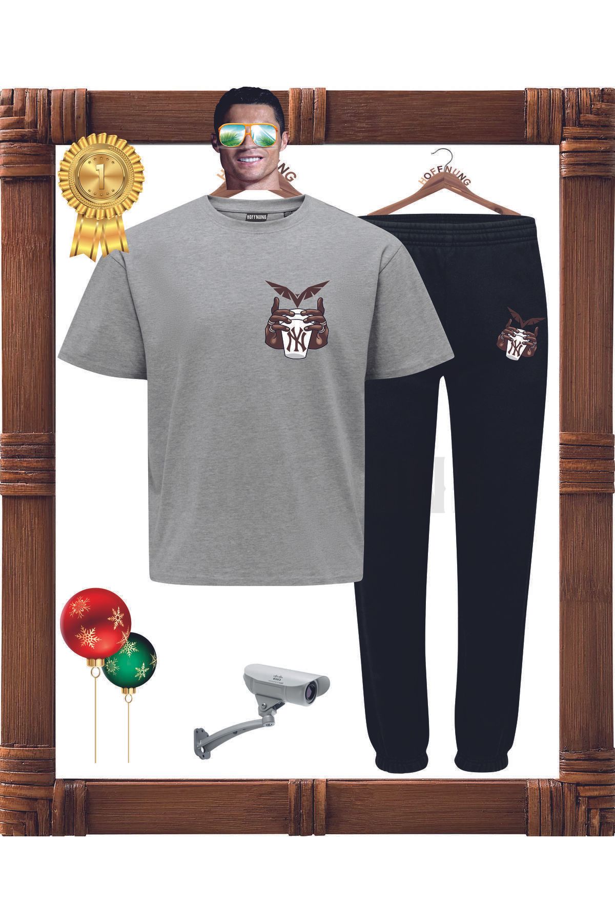 HOFFNUNG Full Pants Grı My Bardak Unısex Eşofman Takımı