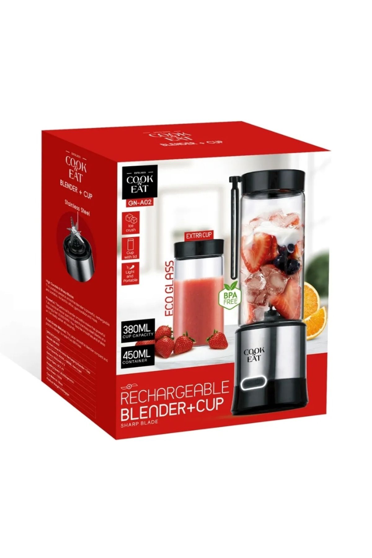 ACL ROSE TEKNOLOJİ ACL ŞARJLI TAŞINABİLİR 450ML HACİMLİ 380ML BARDAKLI BUZ KIRABİLEN BLENDER