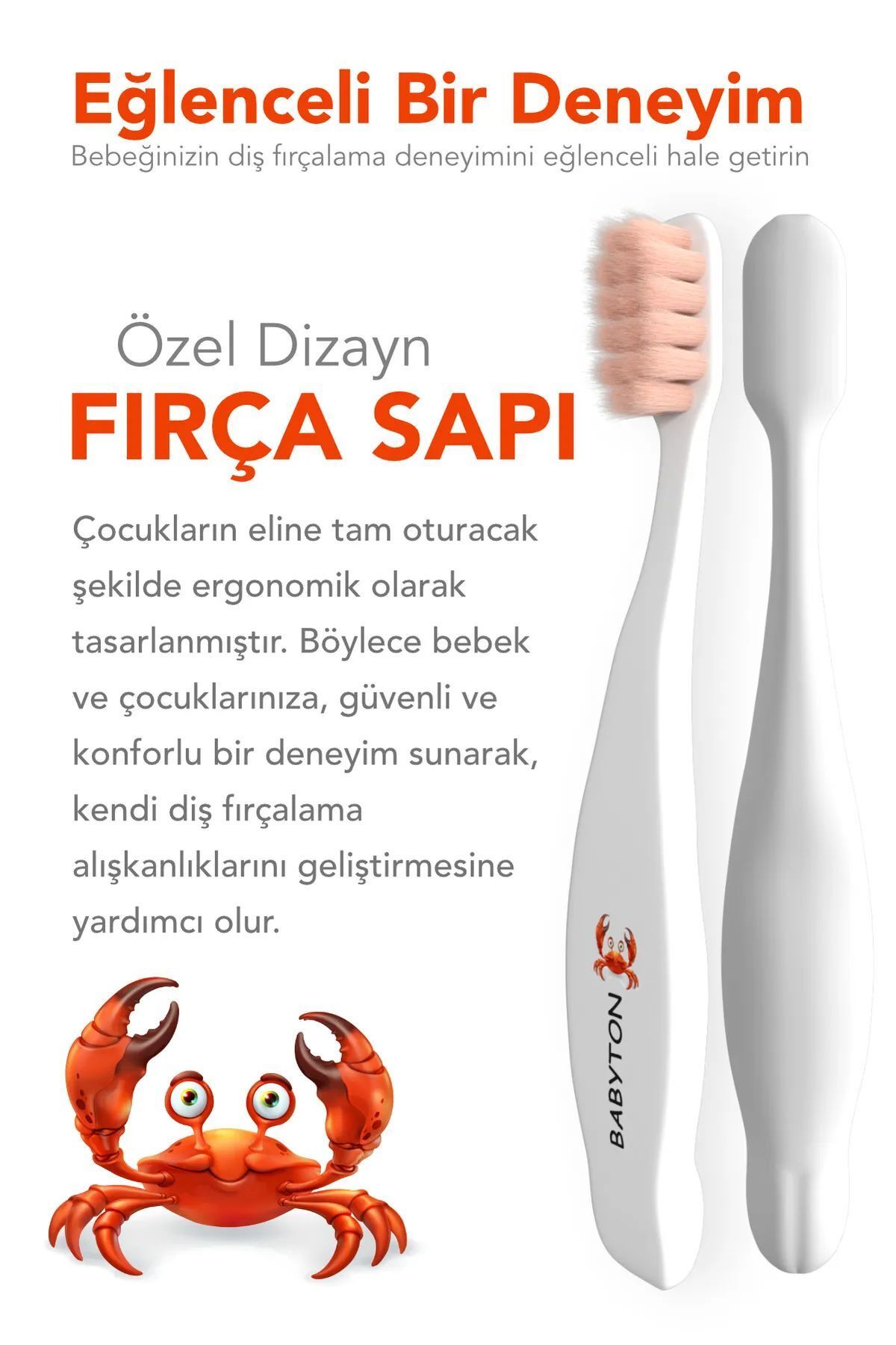 Easy Tedarik Bio Ultra Yumuşak Çocuk Diş Fırçası Yengeç