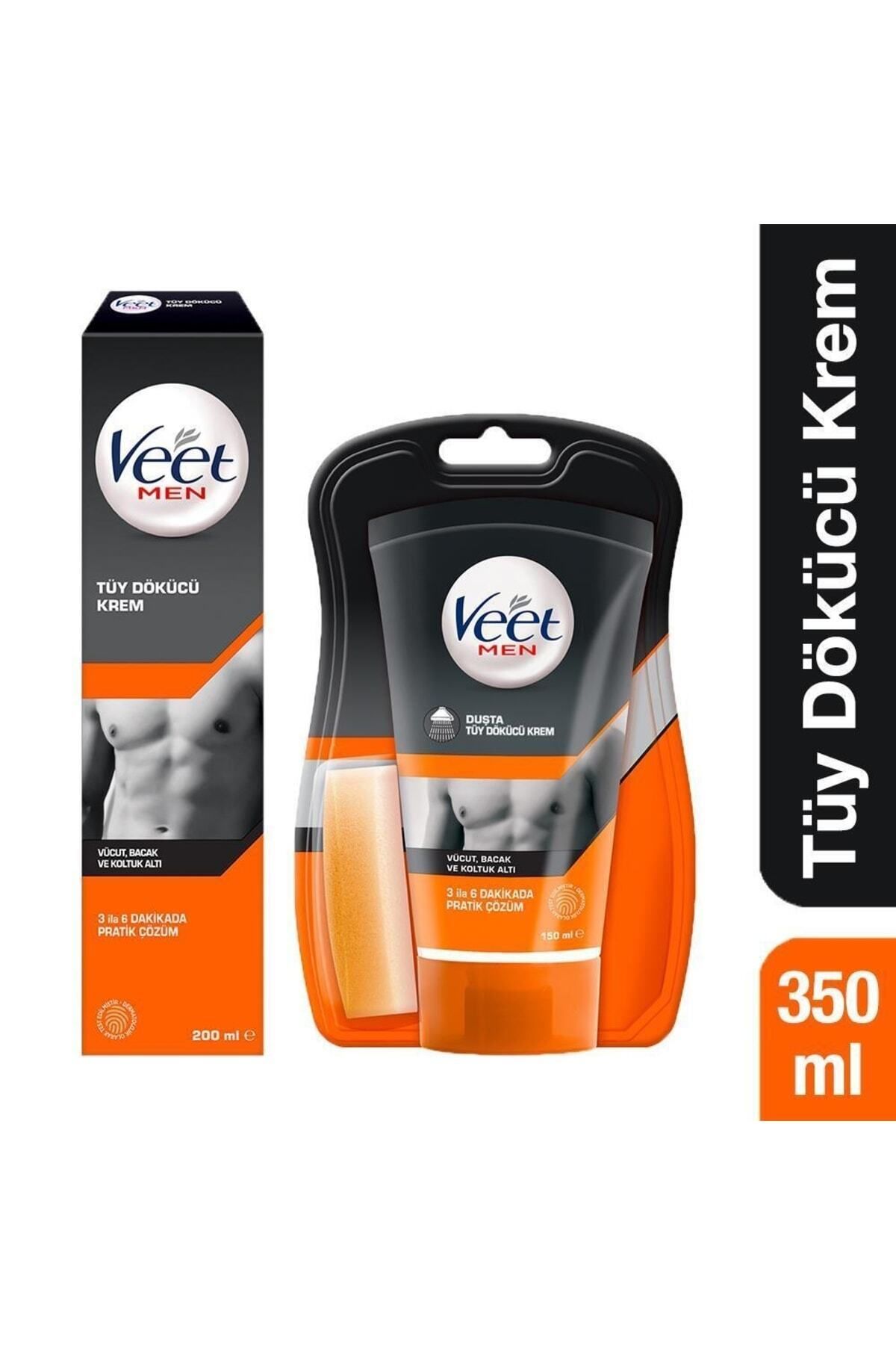 Veet Men Men Erkeklere Özel Tüy Dökücü Krem Normal Ciltler 200 ml + Duşta Tüy Dökücü Krem 150 ml