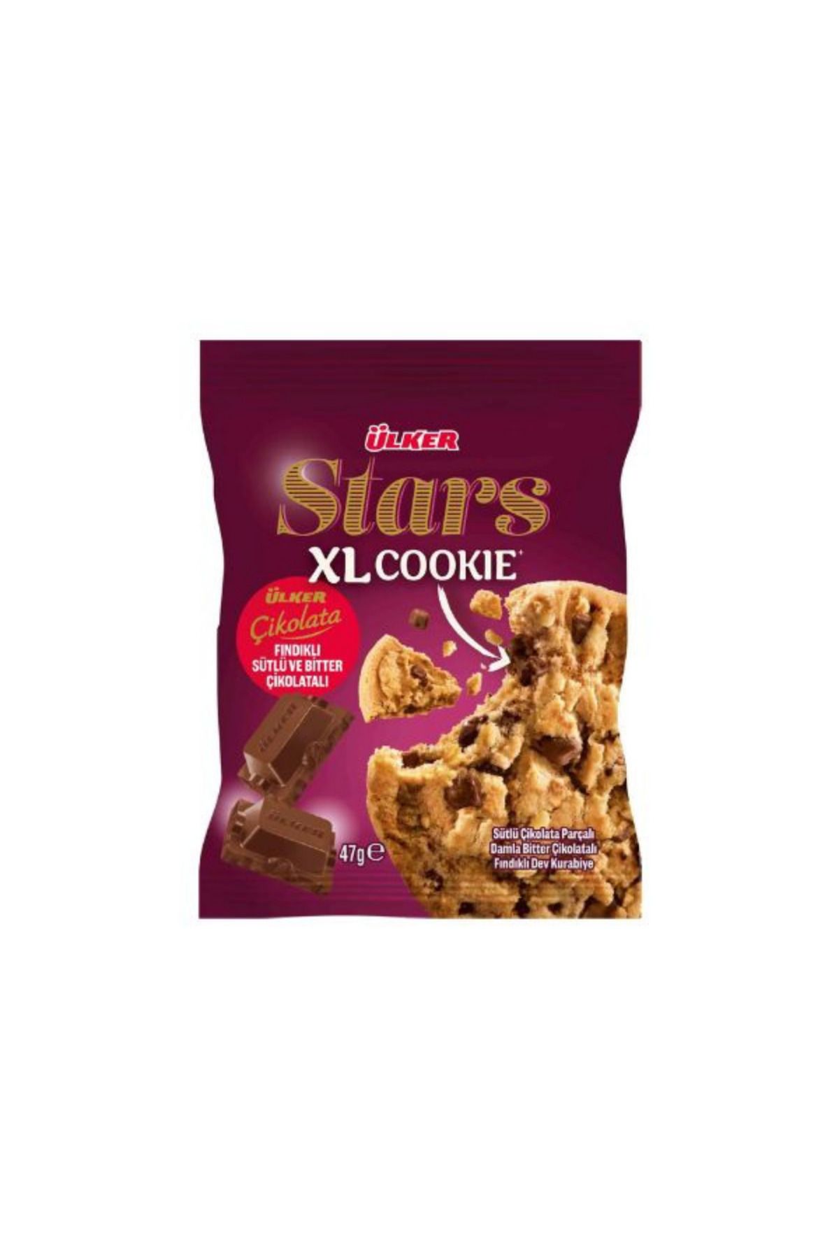 Ülker Ülker Stars Xl Fındıklı Sütlü Bitter Çikolatalı Cookie 47 Gr