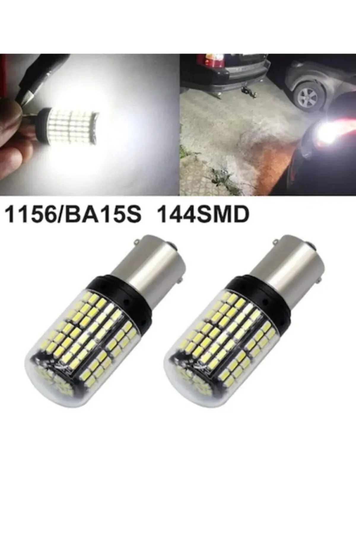 Tiger Marketing P21w 144 Ledli Ultra Parlak Geri Vites Park Ampül Tek Duy Beyaz Renk (2 ADET)