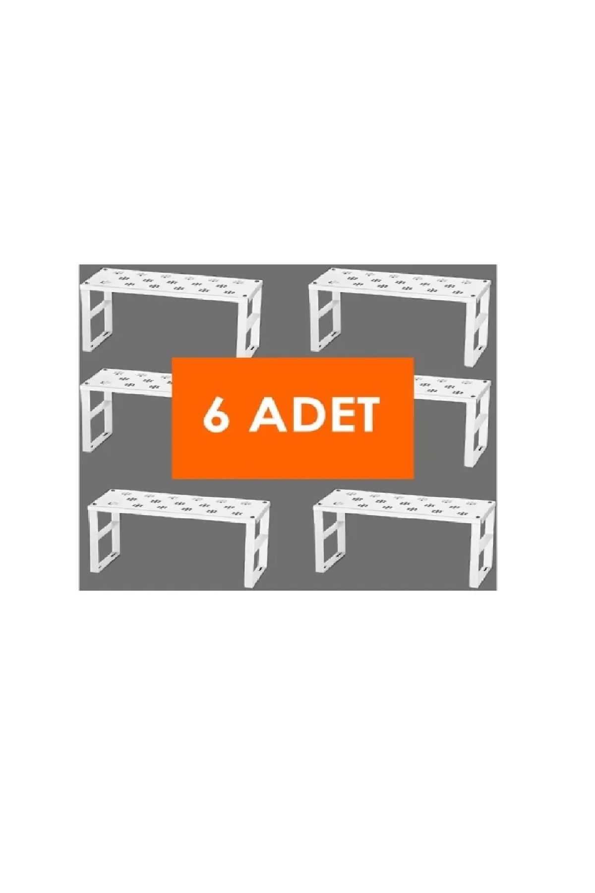 teknotrust 6'lı Paslanmaz Metal Dolap İçi Raf Düzenleyici, Mutfak ve Ev Düzeni Aracı