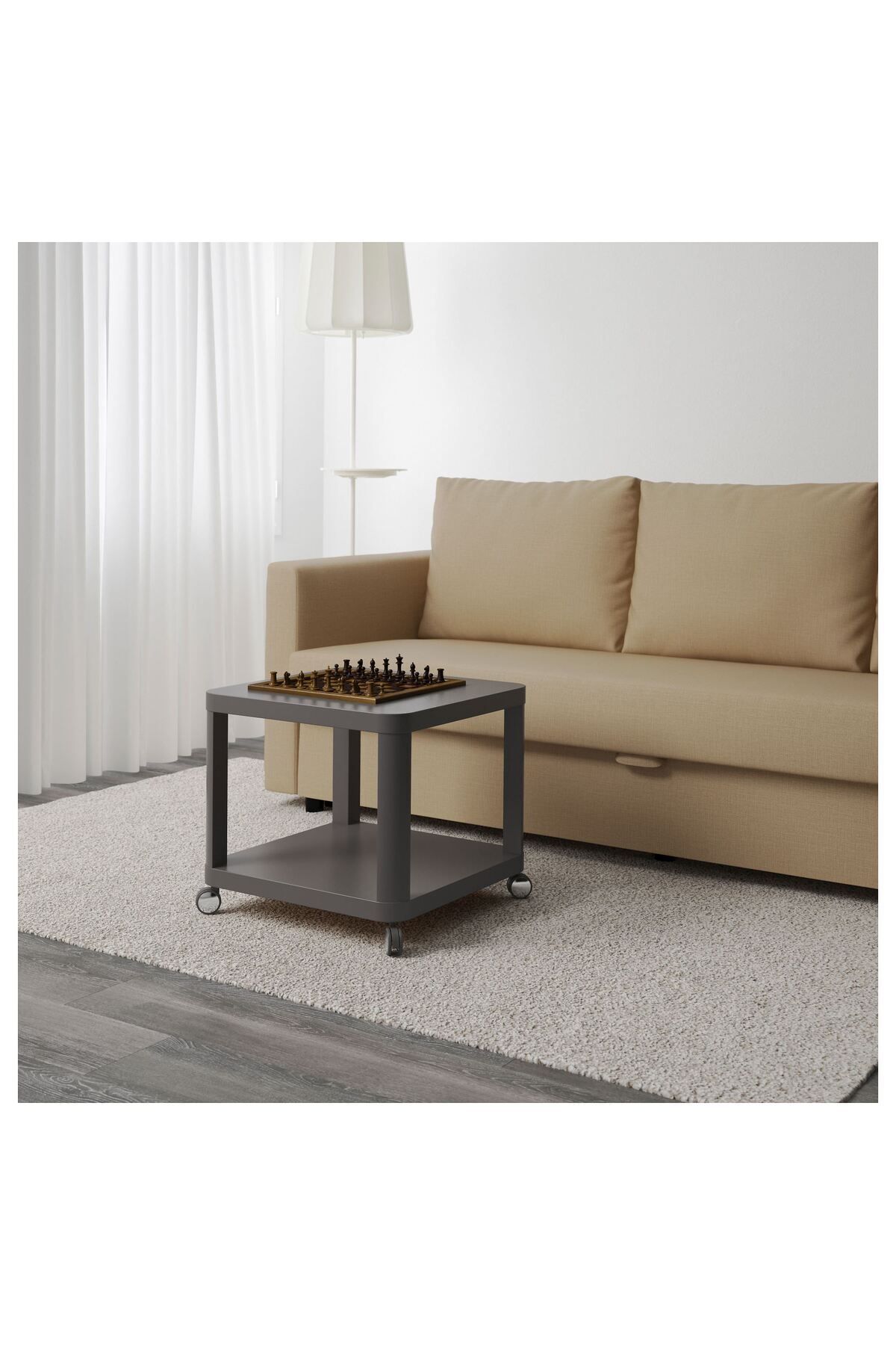 IKEA-Side Table with Wheels, Length: 50 cm Width: 50 cm Height: 45 cm 5