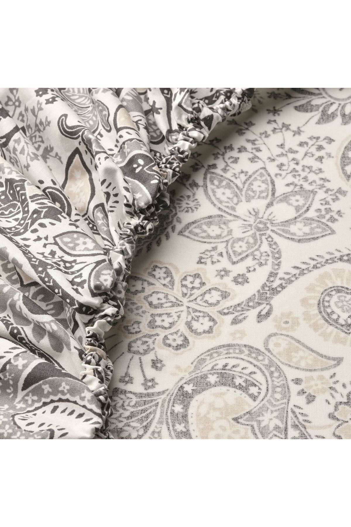 IKEA-شرشف مطاطي، رمادي-أبيض، 80x200 سم 4