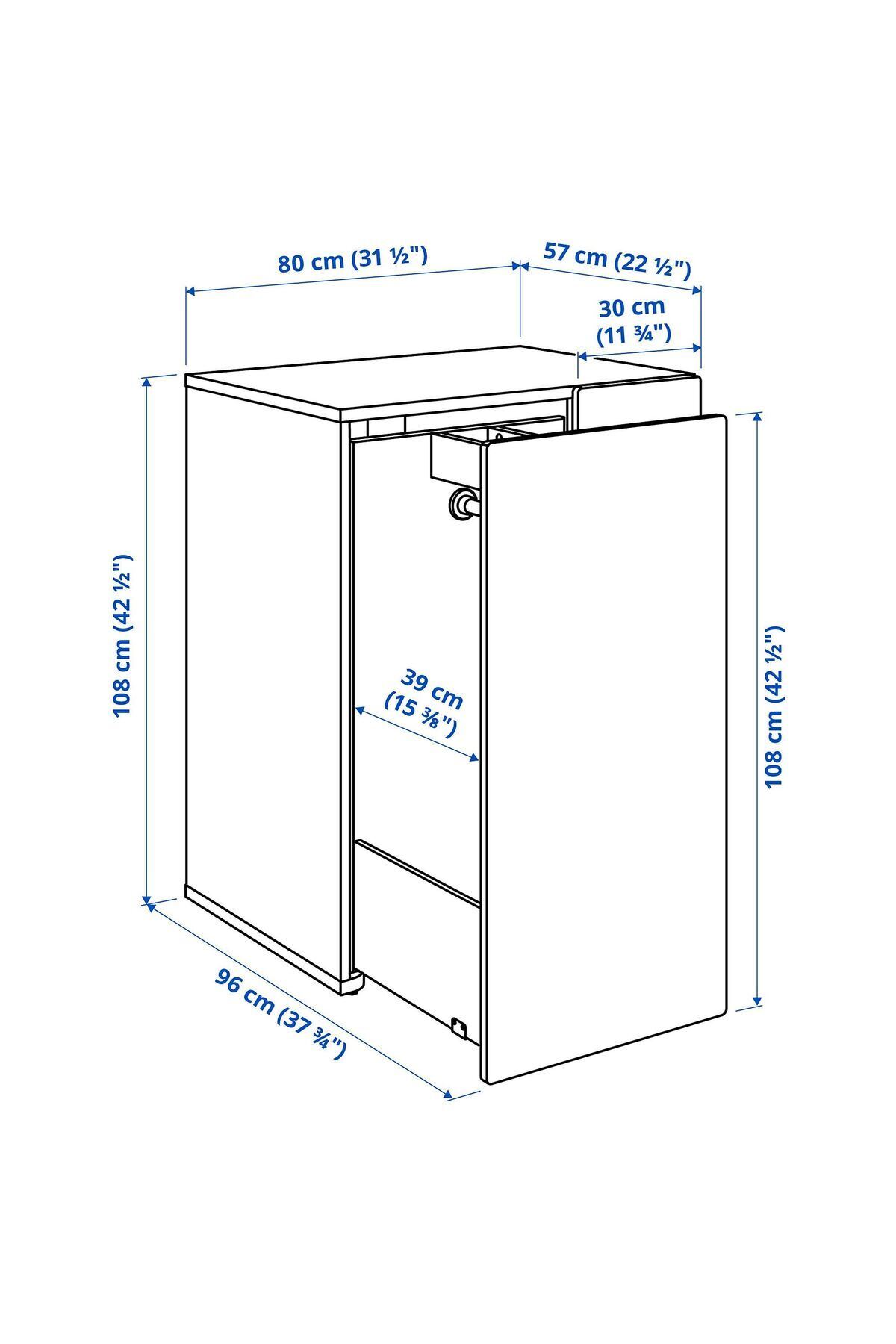 IKEA çocuk gardırobu, beyaz, 80x55x108 cm fotoğrafı 4 (önizleme)