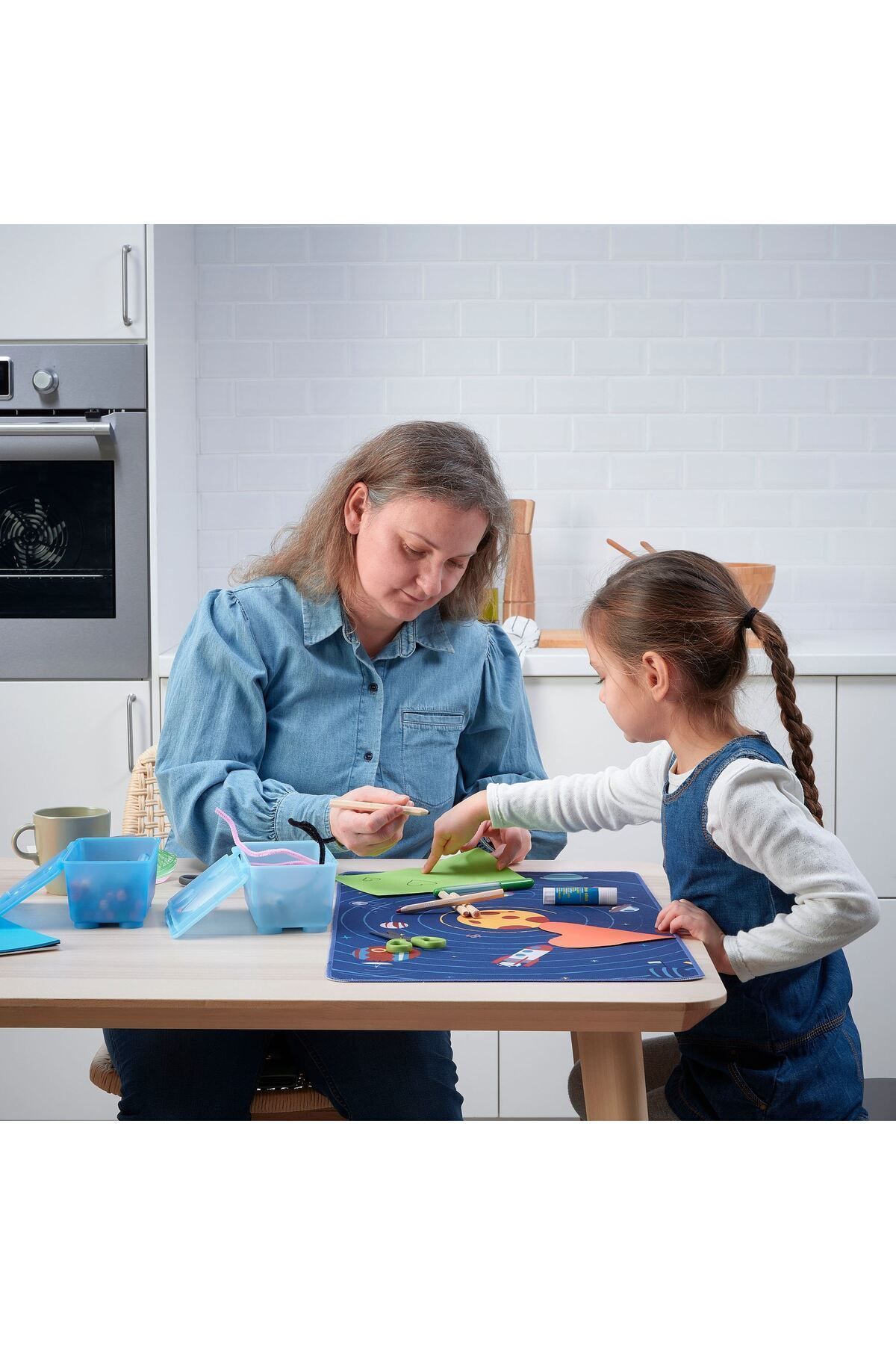 IKEA-desk mat, blue, 38x60 cm Smooth surface when your child want to write or draw 1