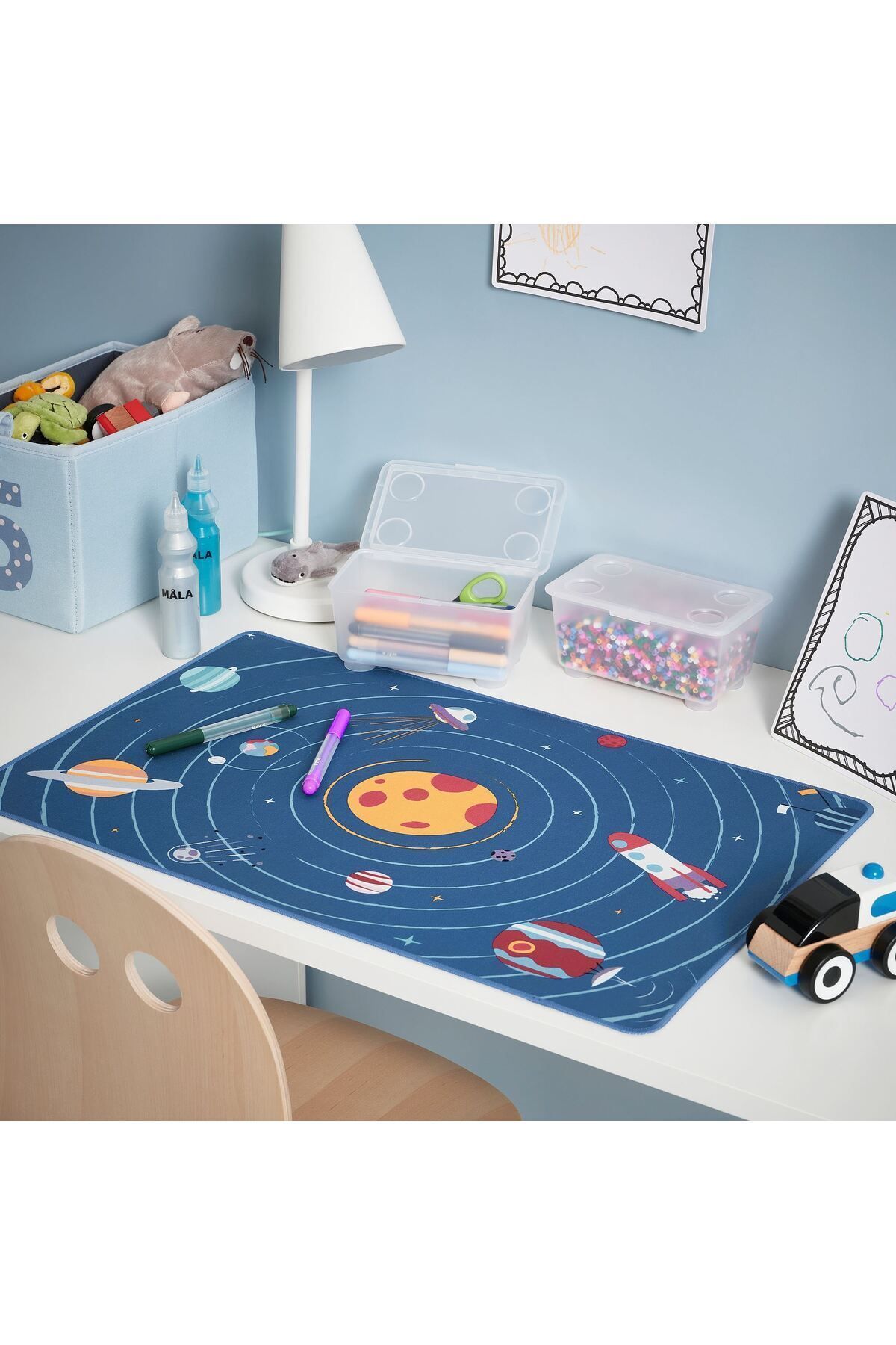 IKEA-desk mat, blue, 38x60 cm Smooth surface when your child want to write or draw 6