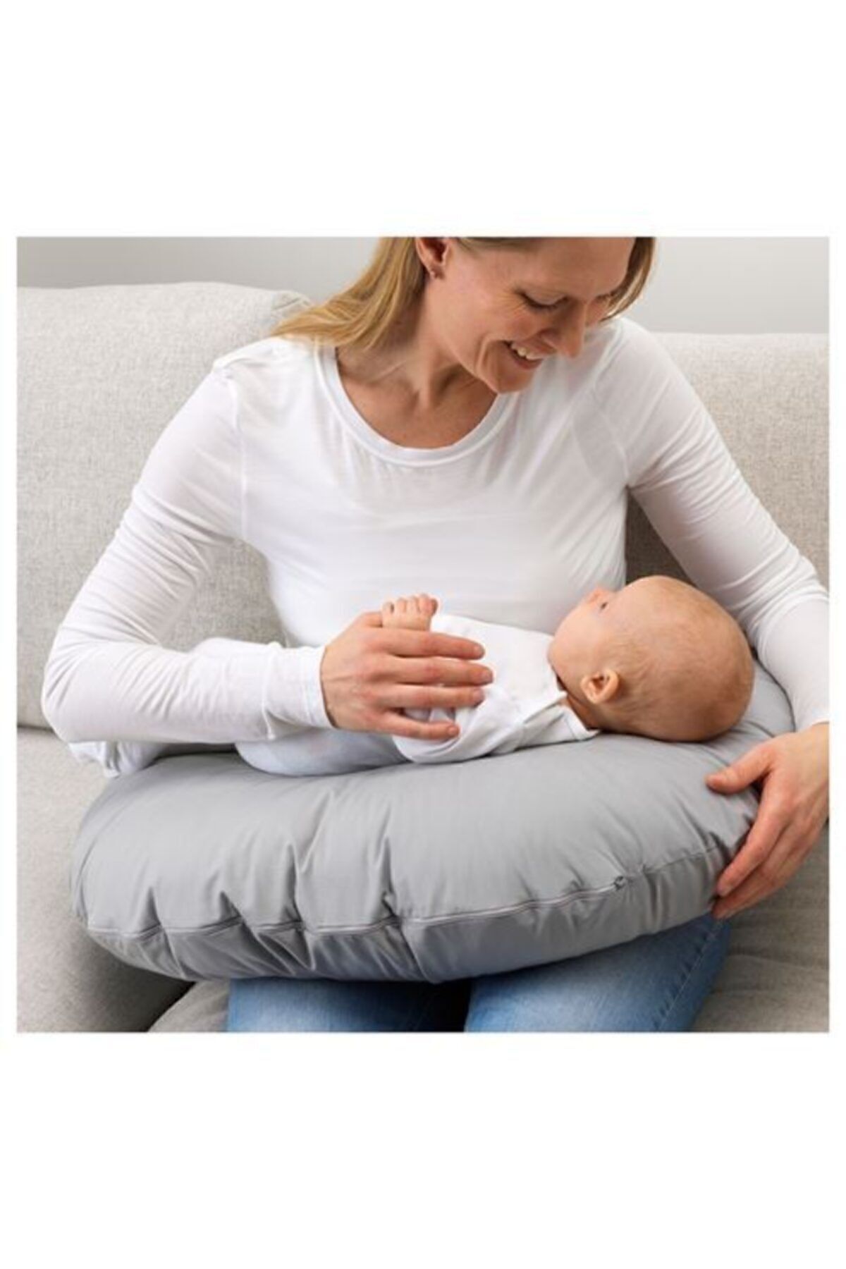 IKEA Bebek Emzirme Yastığı Gri Renk 60x50x18 Cm Emzirme Yastık fotoğrafı 3 (önizleme)