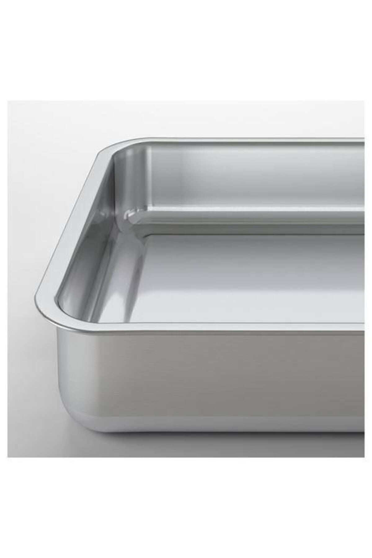 IKEA-Metal Square Oven Dish Meridyendukkan 24x34 Cm Square Oven Baking Tray with Stainless Steel Handle 4