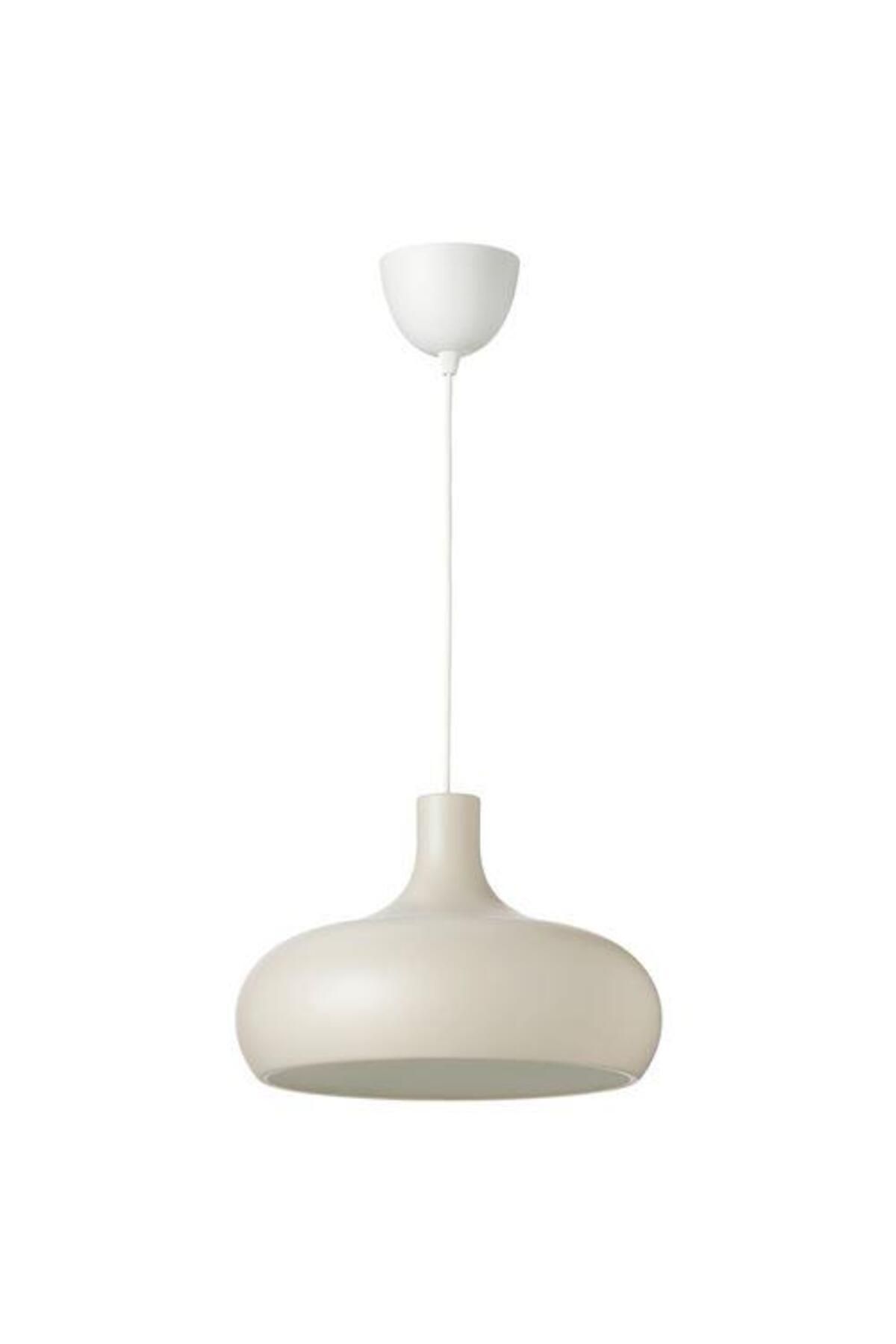 Sarkıt Lamba Alüminyum Bej Rengi 38 Cm Oval Lamba Sarkıt