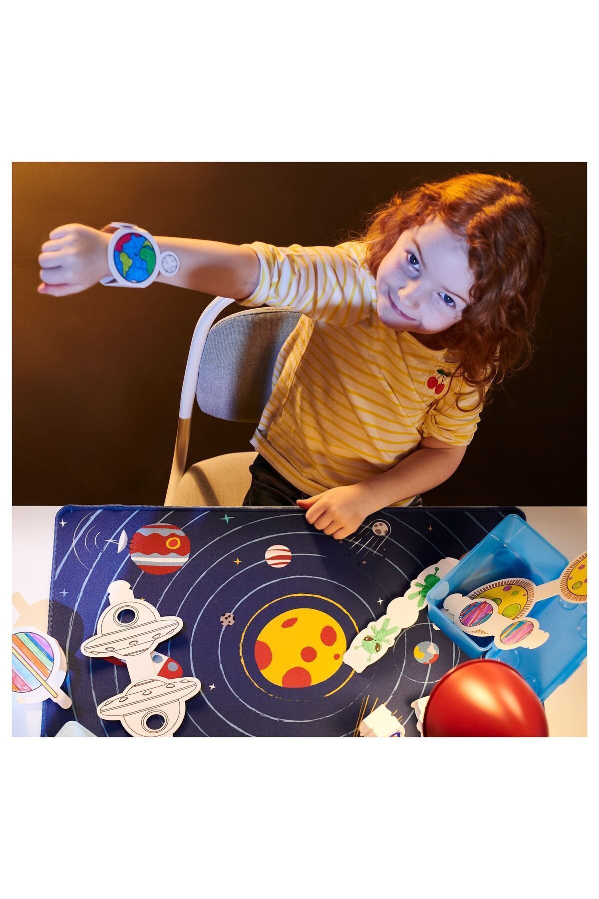 IKEA-desk mat, blue, 38x60 cm Smooth surface when your child want to write or draw 3