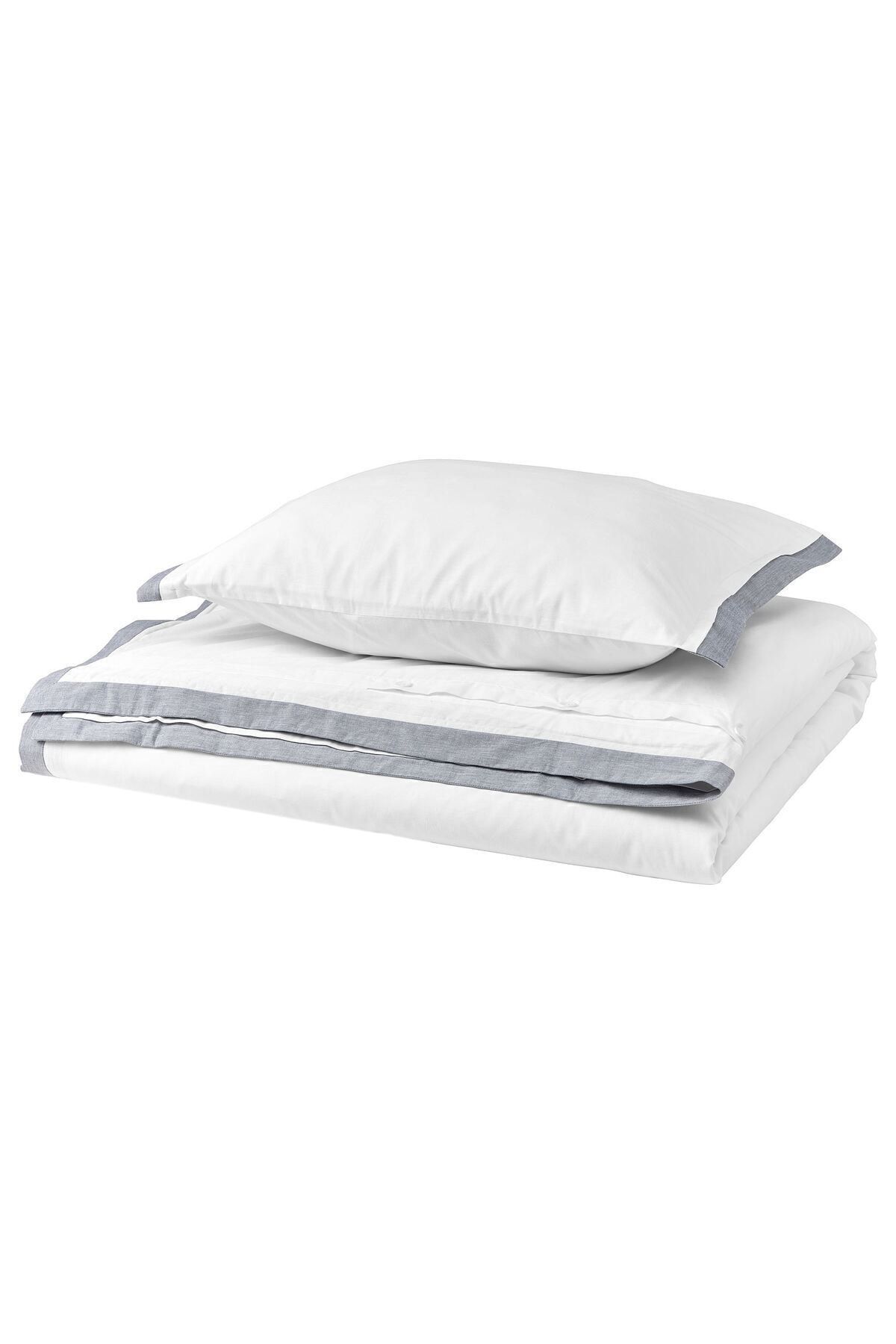 IKEA Set Lenjerie Pat Tatelsmygare, Alb-albastru, 150x200/50x60 Cm Kentsoylu - One Size