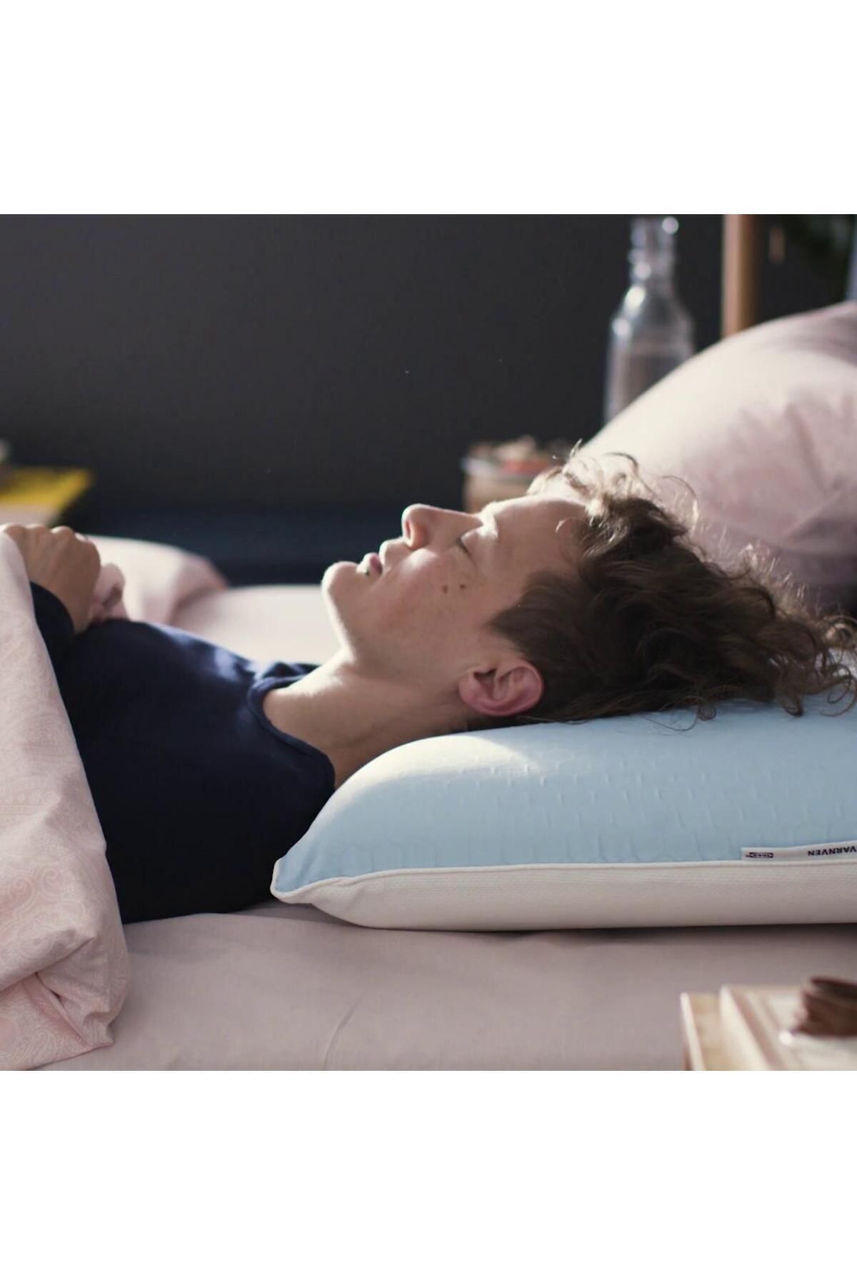 IKEA-Ergonomic pillow, blue-white, 42x54 cm, for sleepers on the side/back 3