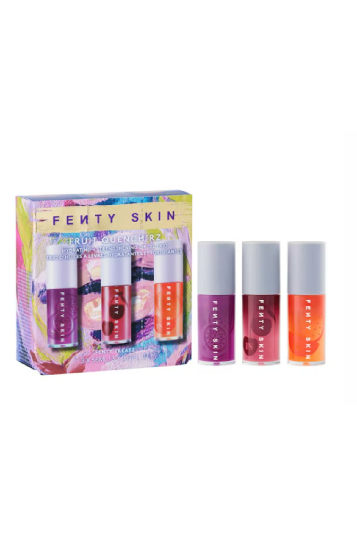 Fenty Skin Fruit Quench'rz- Nemlendirici ve güçlendirici dudak yağı üçlüsü