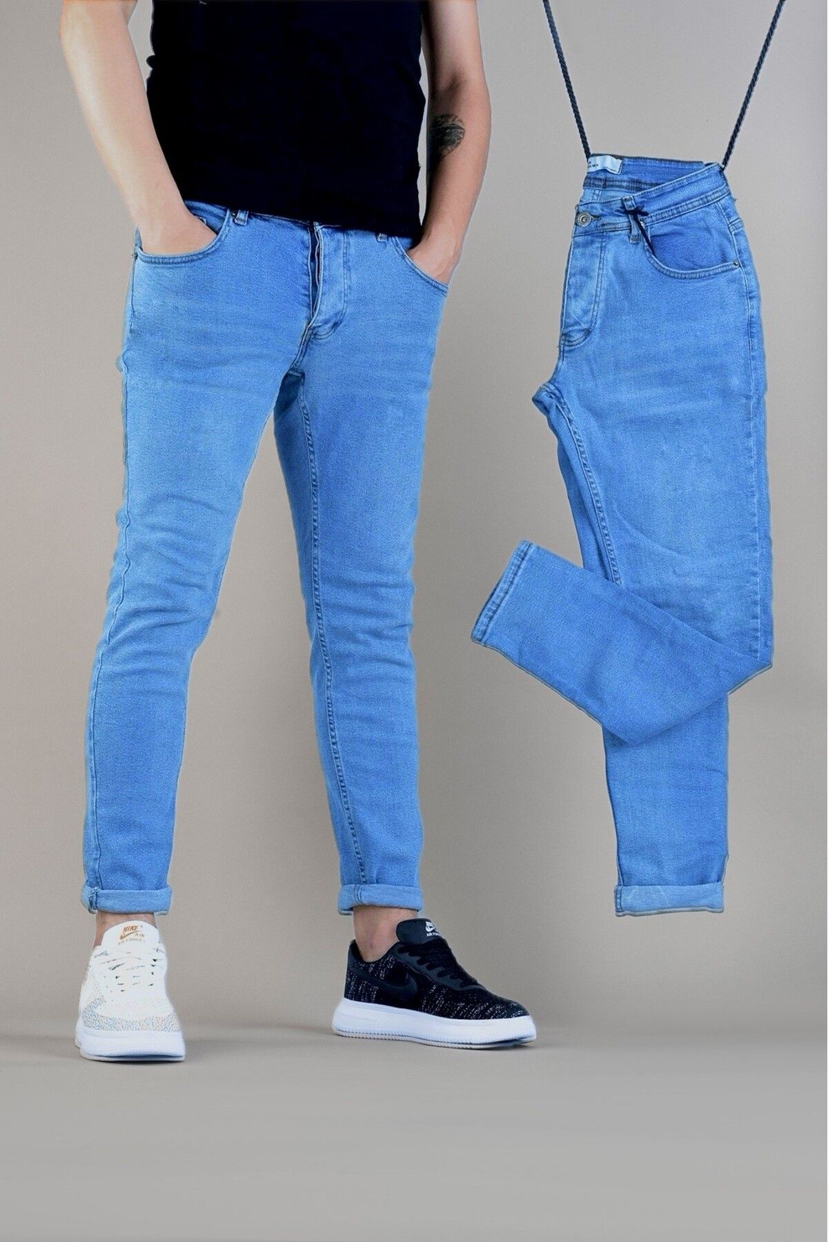 شلوار جین لاغر آبی مردانه DOPPIO'N DENIM