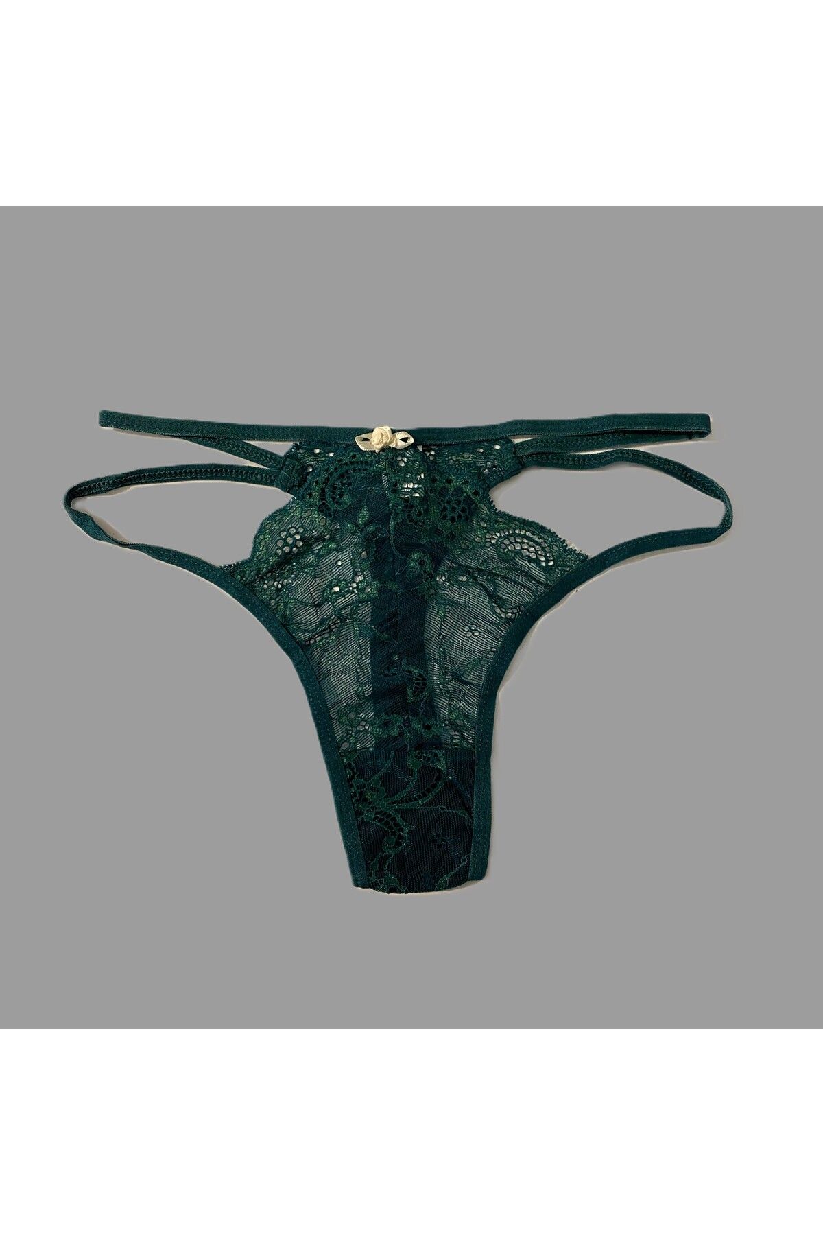 enmodaiçgiyim-Lace Women's Thong with Green Edge 1