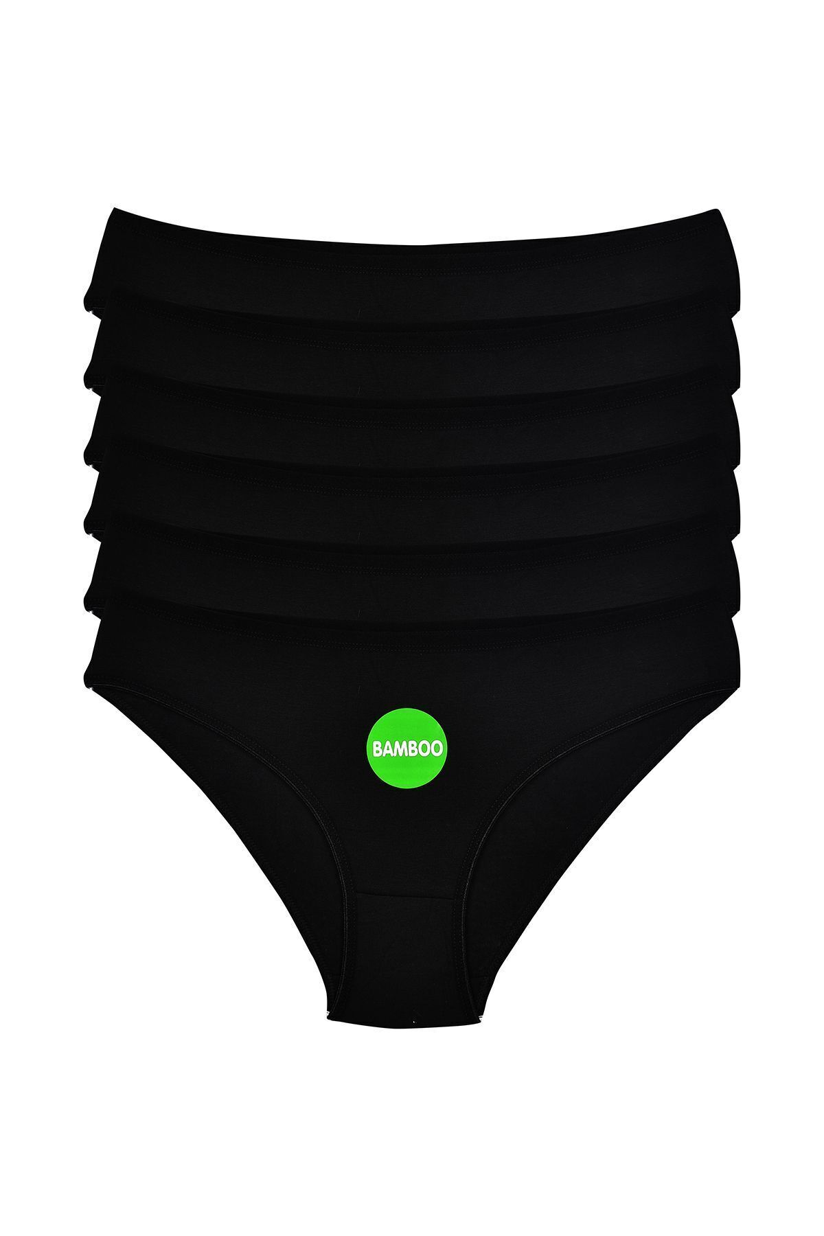 enmodaiçgiyim-Promotion Price 3 Pcs Black Plus Size Bamboo Maxi Women's Panties 1