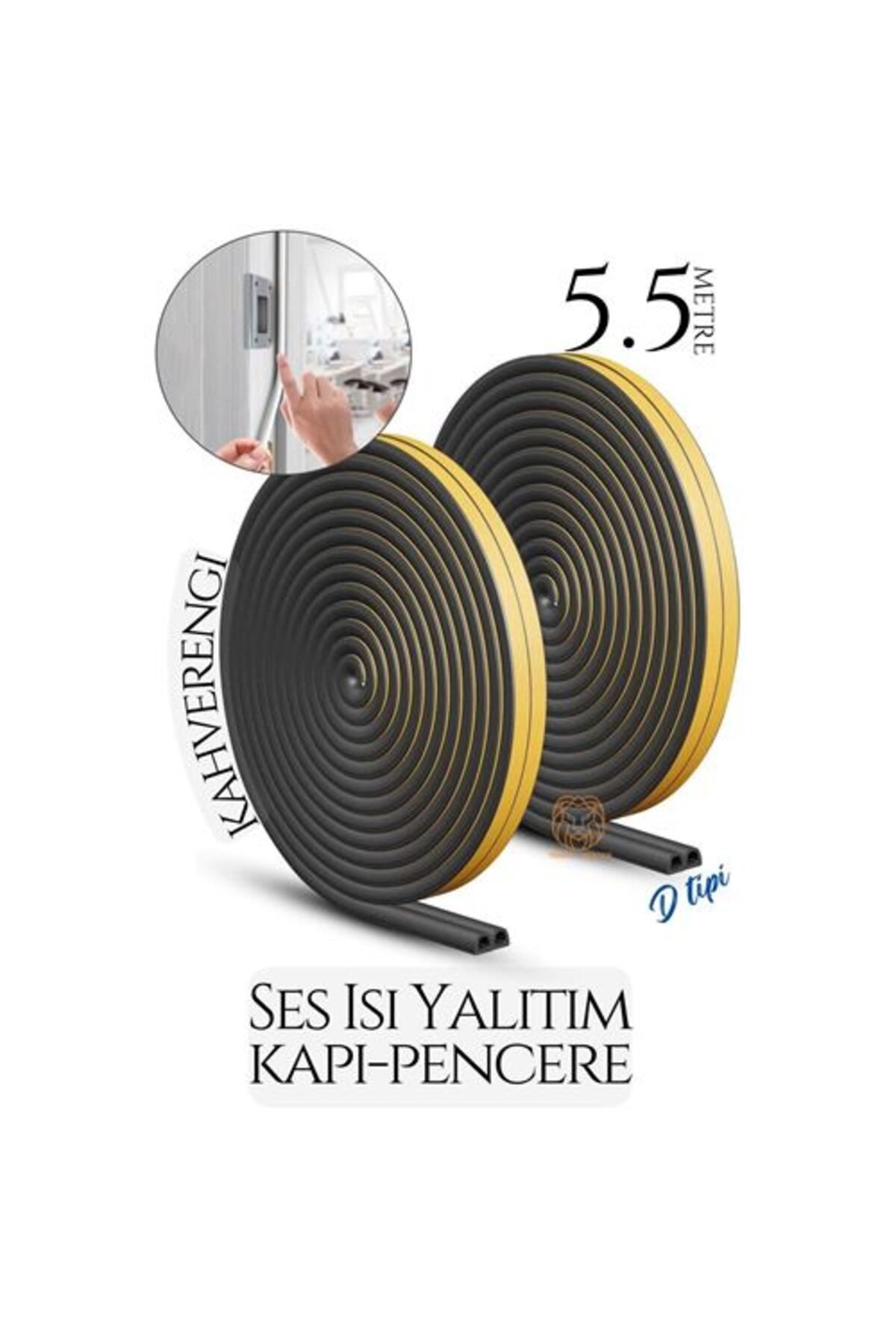 ACSMarket ModaCar D Tip Kapı Pencere Ses Isı Yalıtım Bandı EPDM Kauçuk 5.5 Metre