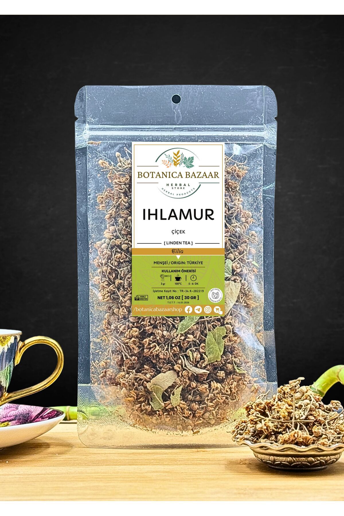 Botanica Bazaar Doğal Ihlamur Çiçek Ayıklanmış Yeni Mahsul,linden Flower Tea (tilia Cordata) 30gr