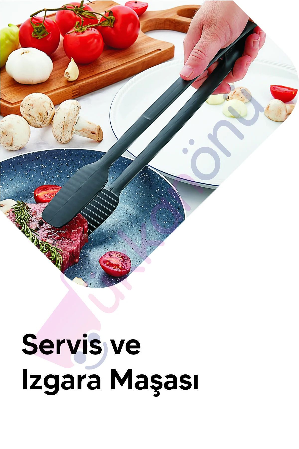 hanemde Servis Ve Izgara Maşası Yanmaz Yapışmaz Silikon Maşa Kaymaz Barbekü Maşası