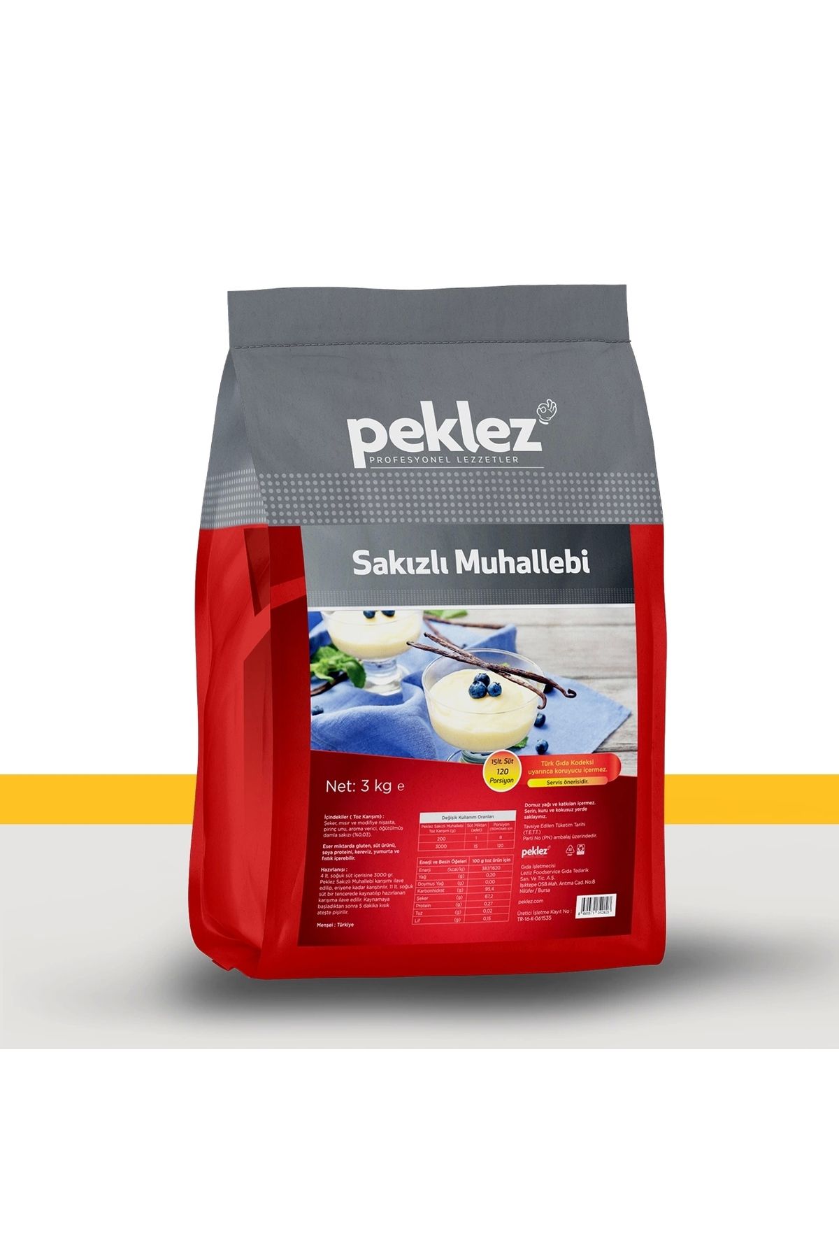 PEKLEZ Sakızlı Muhallebi 3 kg