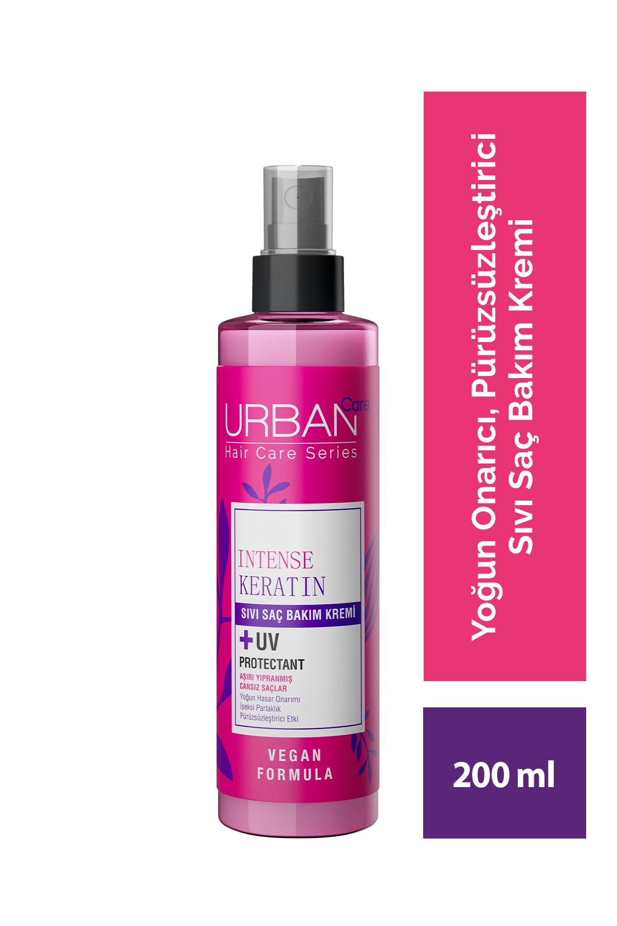 Urban Care Intense Keratin Aşırı Yıpranmış Cansız Saçlara Özel Sıvı Saç Bakım Kremi Ve Fön Suyu-vegan-200 ml — 8680690700798