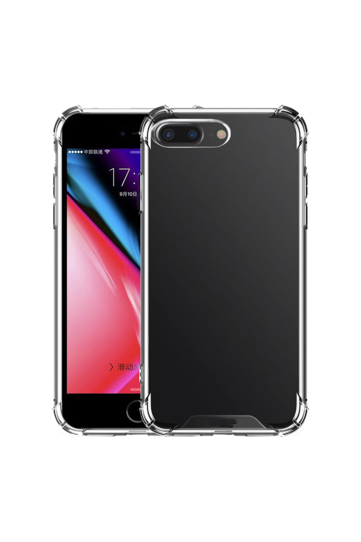 Apple iPhone 7 Plus Kapak Kamera Bölümü Açık Airbag Antishock Köşe Korumalı Şeffaf Silikon Kılıf