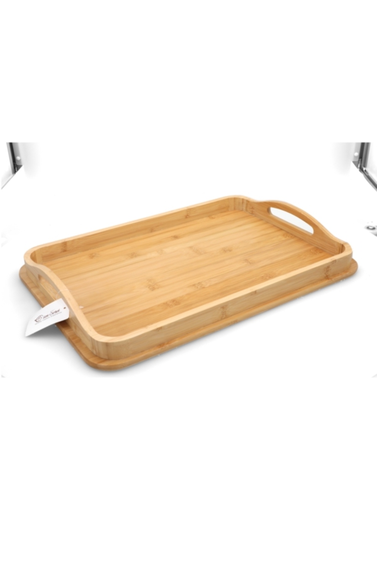 Bien Servi-Rectangular Bamboo Serving Tray with Handle 2